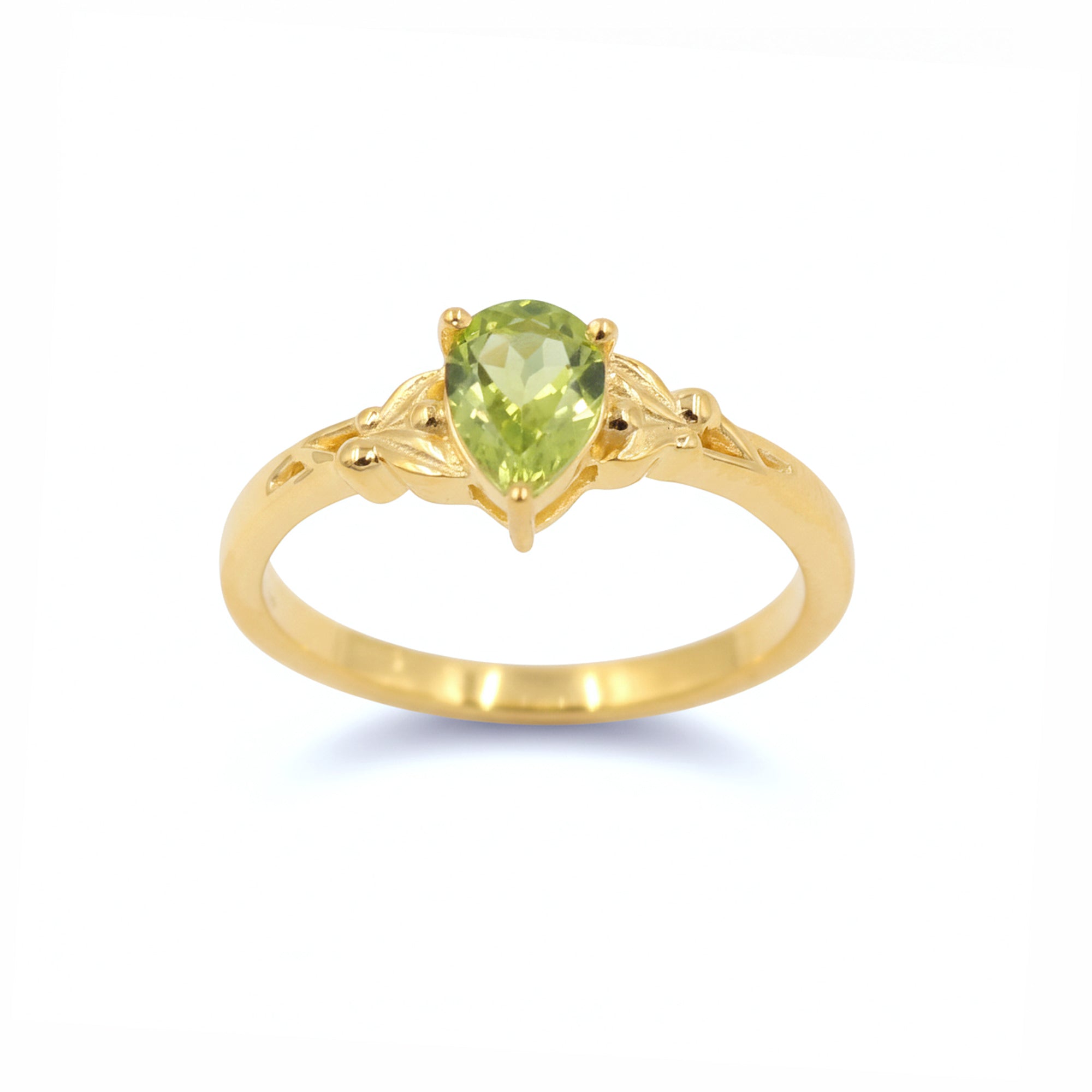 925 Silver Pear Peridot Criss Cross Climber Ring – Nature Inspired Design