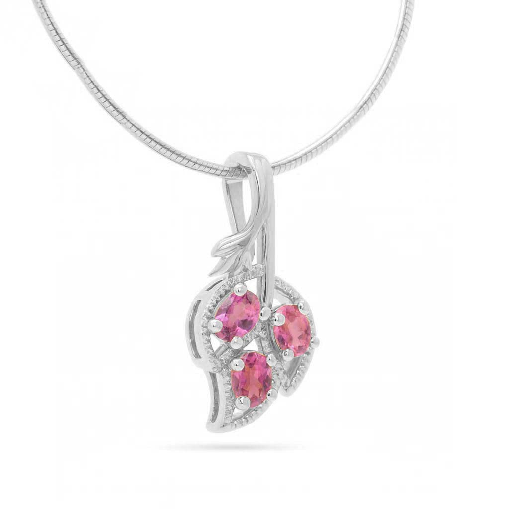 Pink Tourmaline Oval Pendant with Prong Setting