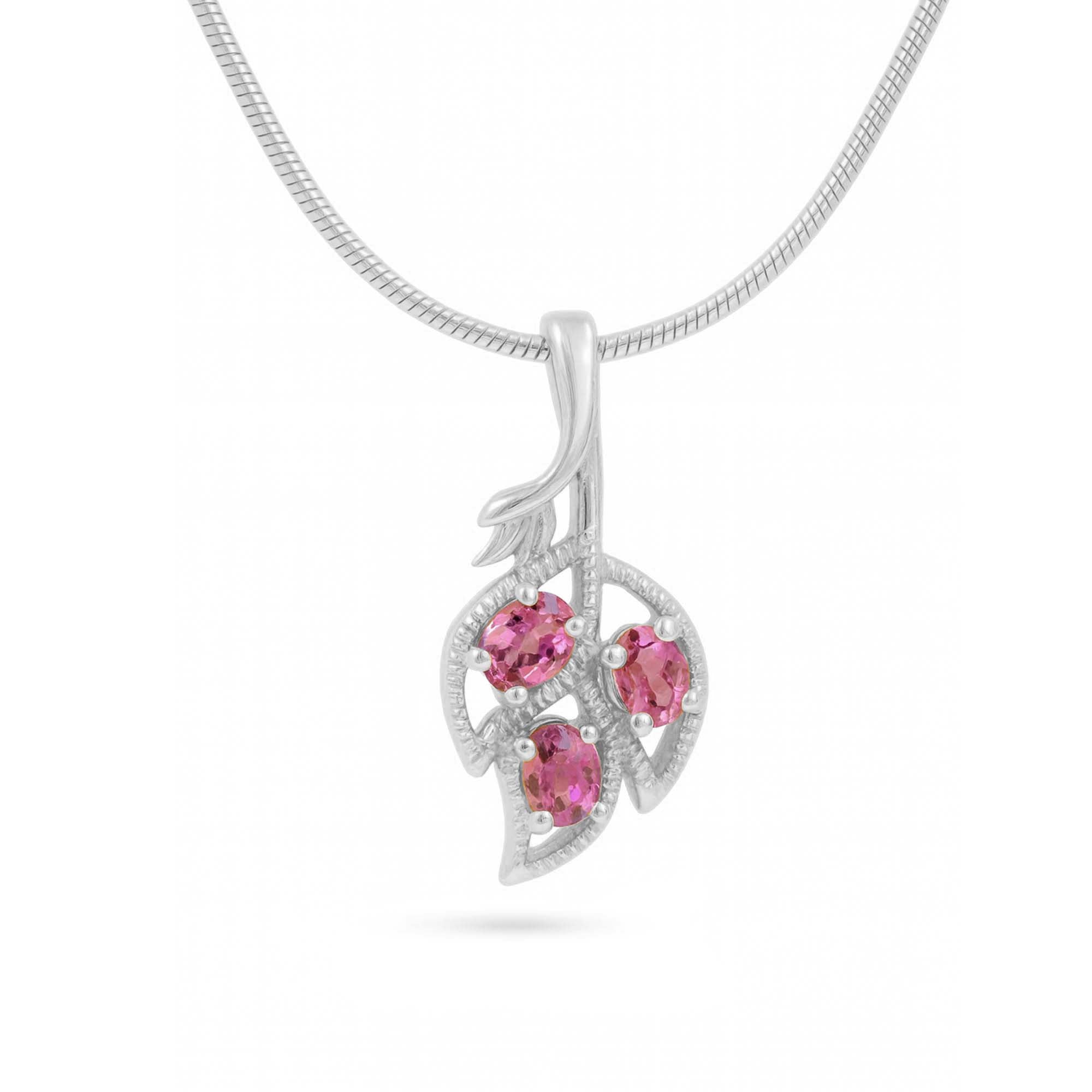 Pink Tourmaline Oval Pendant with Prong Setting