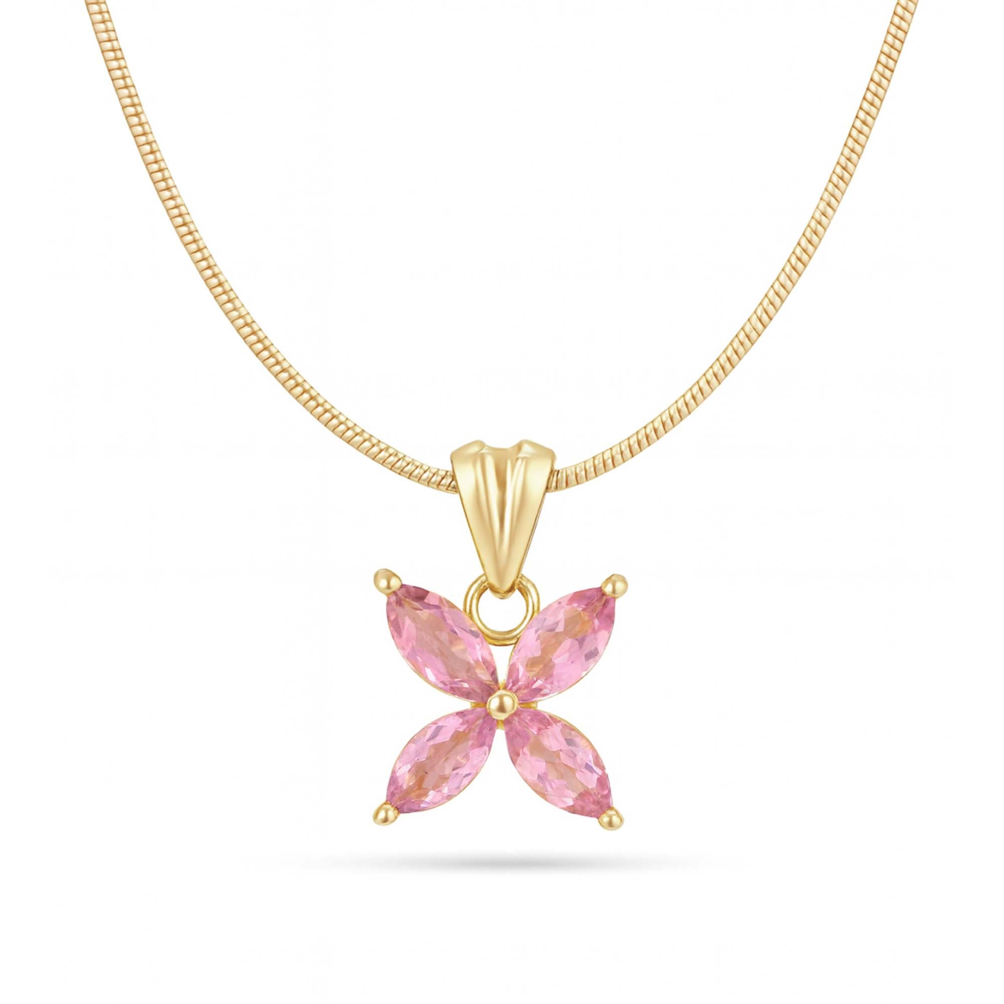 Pink Tourmaline Marquise Pendant with Prong Setting