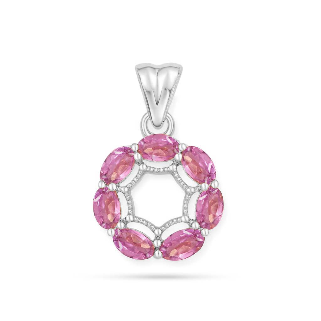 Pink Tourmaline Oval Pendant with Prong Setting