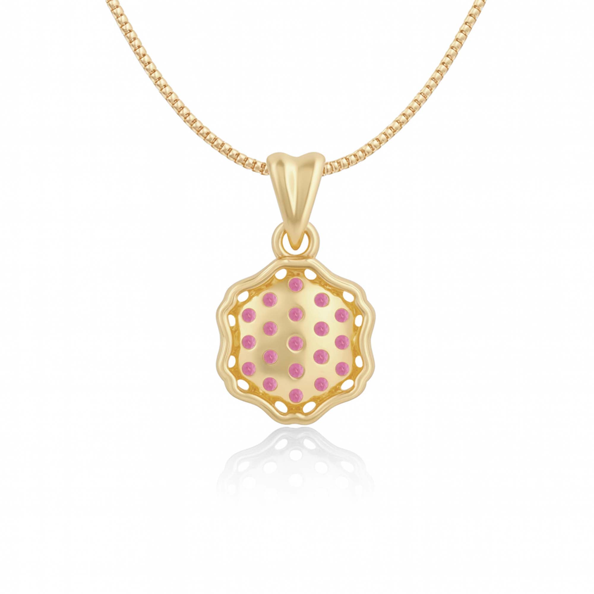 Pink Tourmaline Round Pendant with Prong Setting