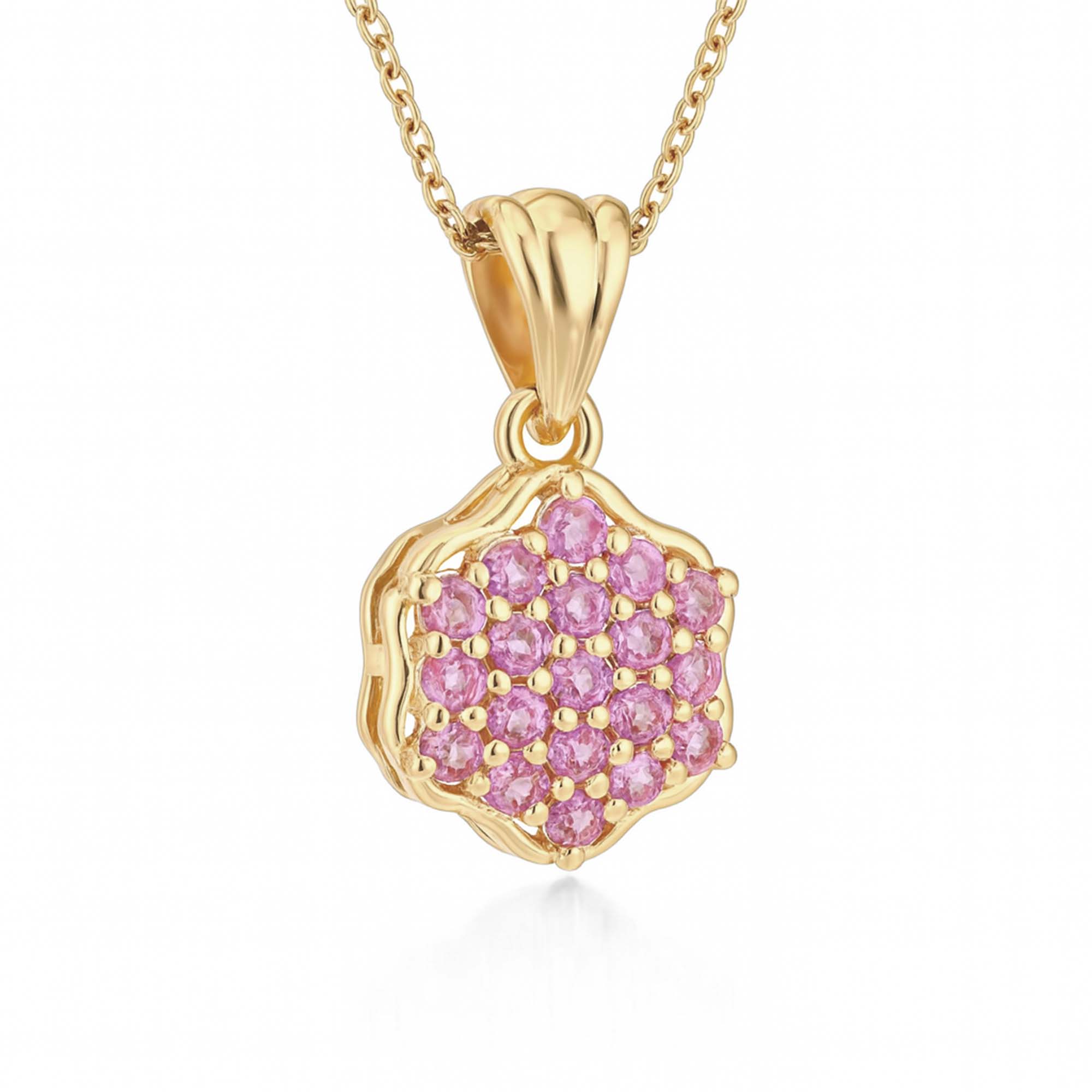 Pink Tourmaline Round Pendant with Prong Setting