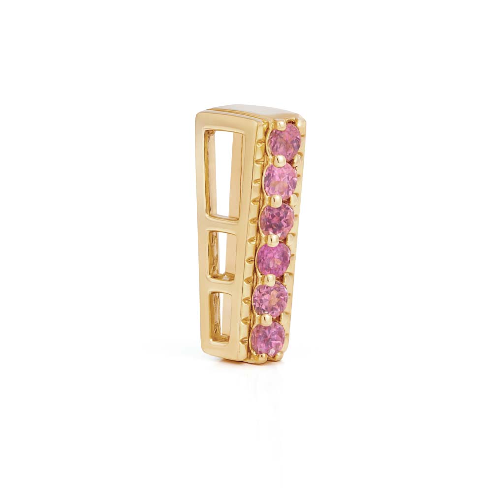 Pink Tourmaline Round Pendant with Prong Setting