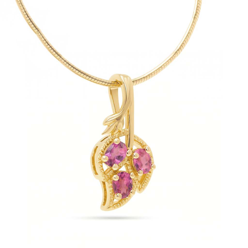 Pink Tourmaline Oval Pendant with Prong Setting