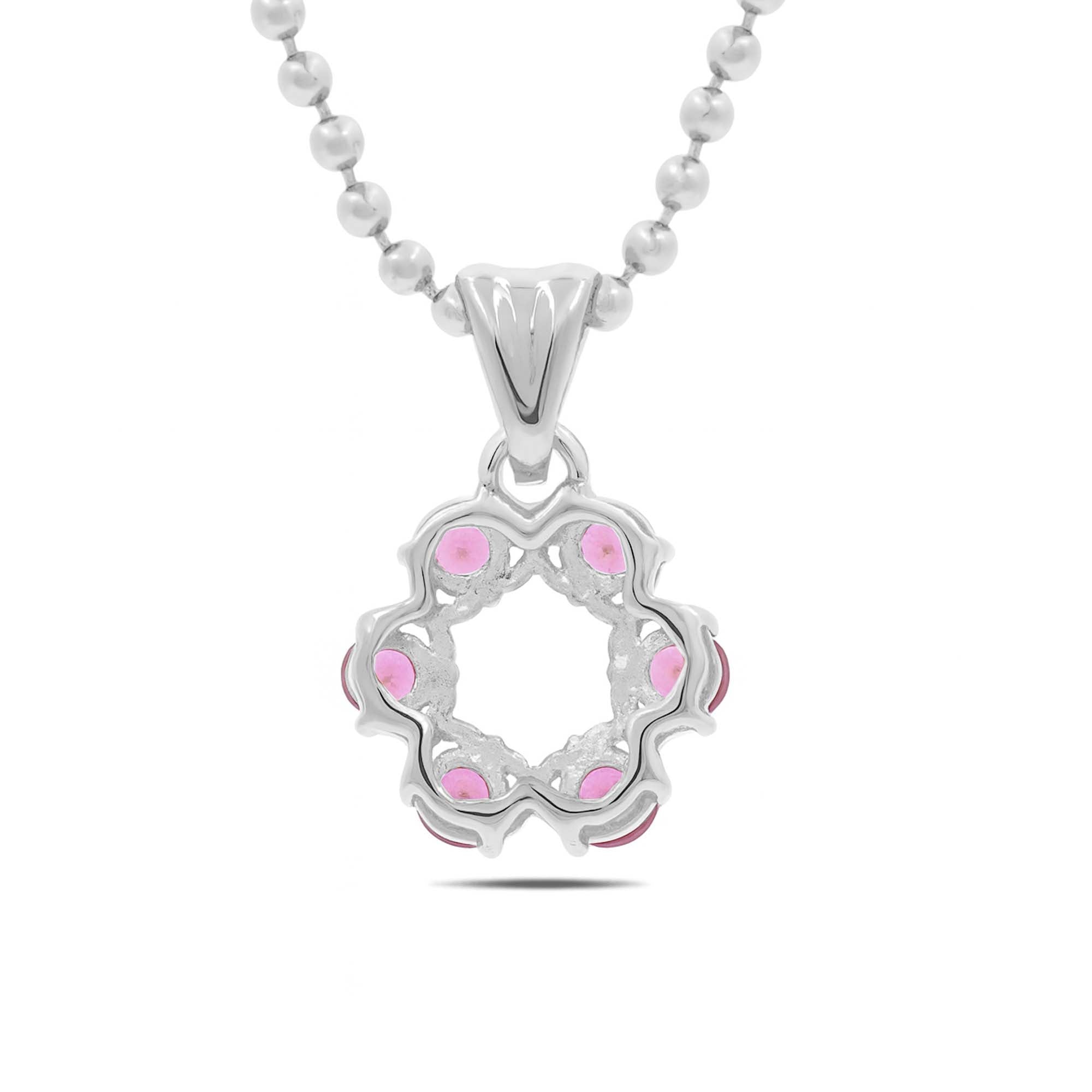 Pink Tourmaline Round Pendant with Prong Setting