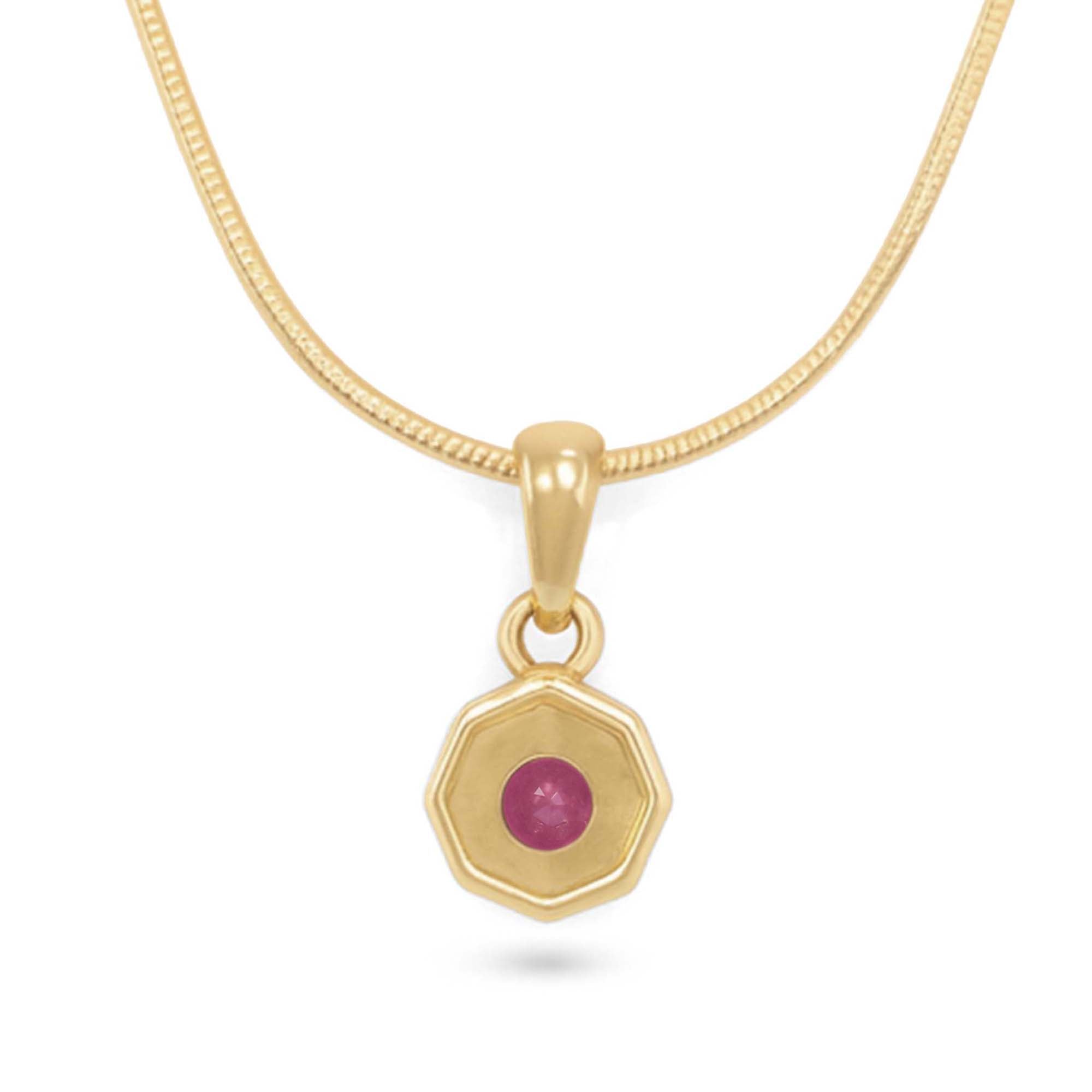 Pink Tourmaline Round Pendant with Prong Setting
