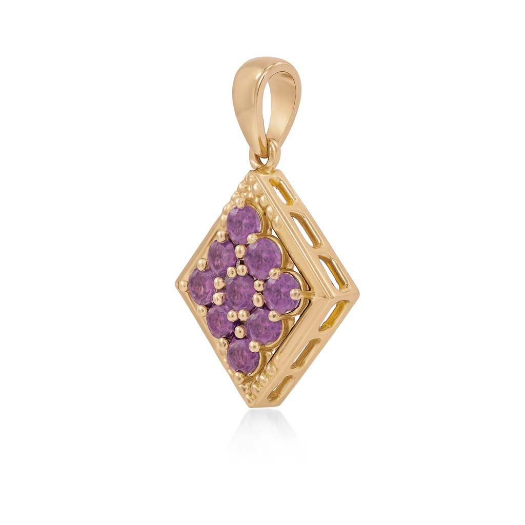 Rhodolite Garnet Round Pendant with Prong Setting