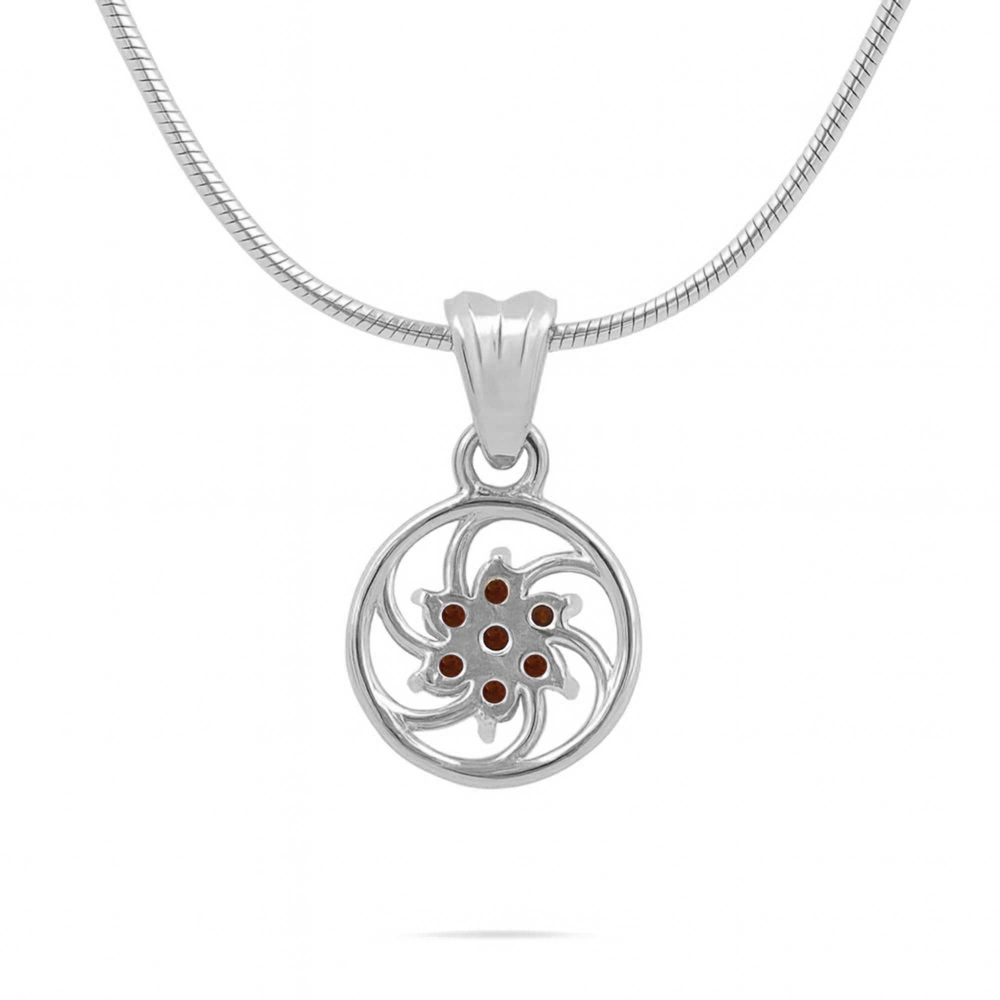 Rhodolite Garnet Round Pendant with Prong Setting
