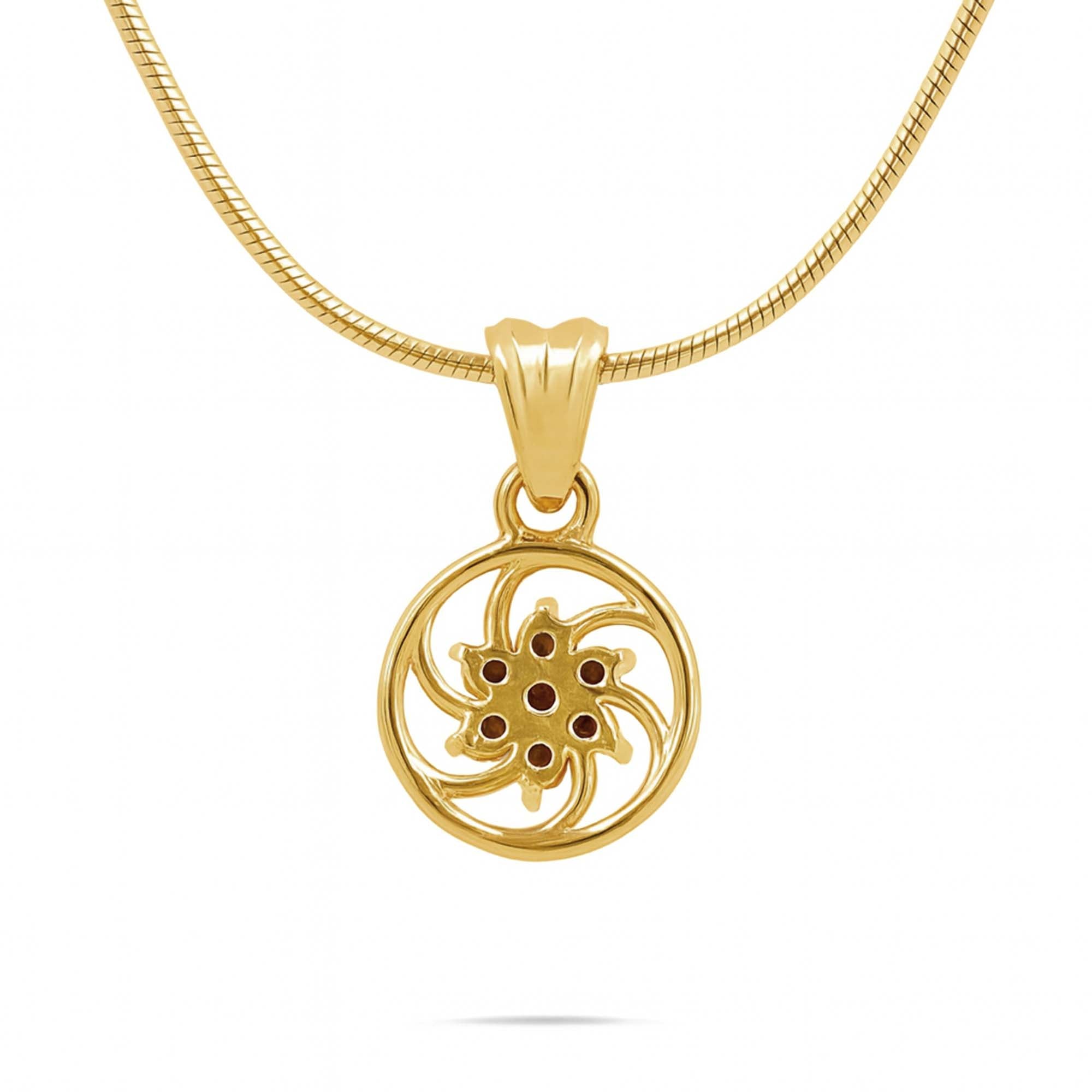 Rhodolite Garnet Round Pendant with Prong Setting