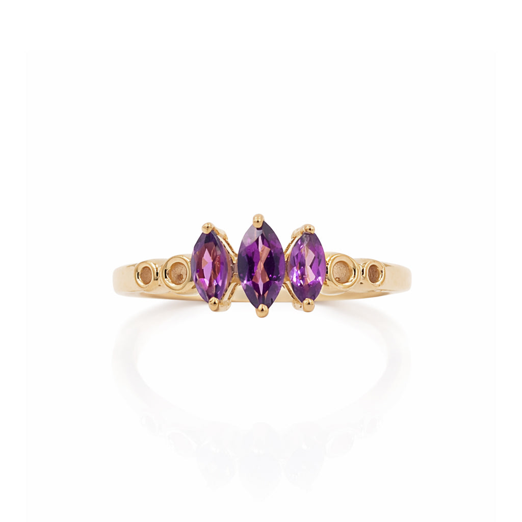 Rhodolite Garnet Marquise Three Stone Fancy Band Sterling Silver 925 Designer Ring