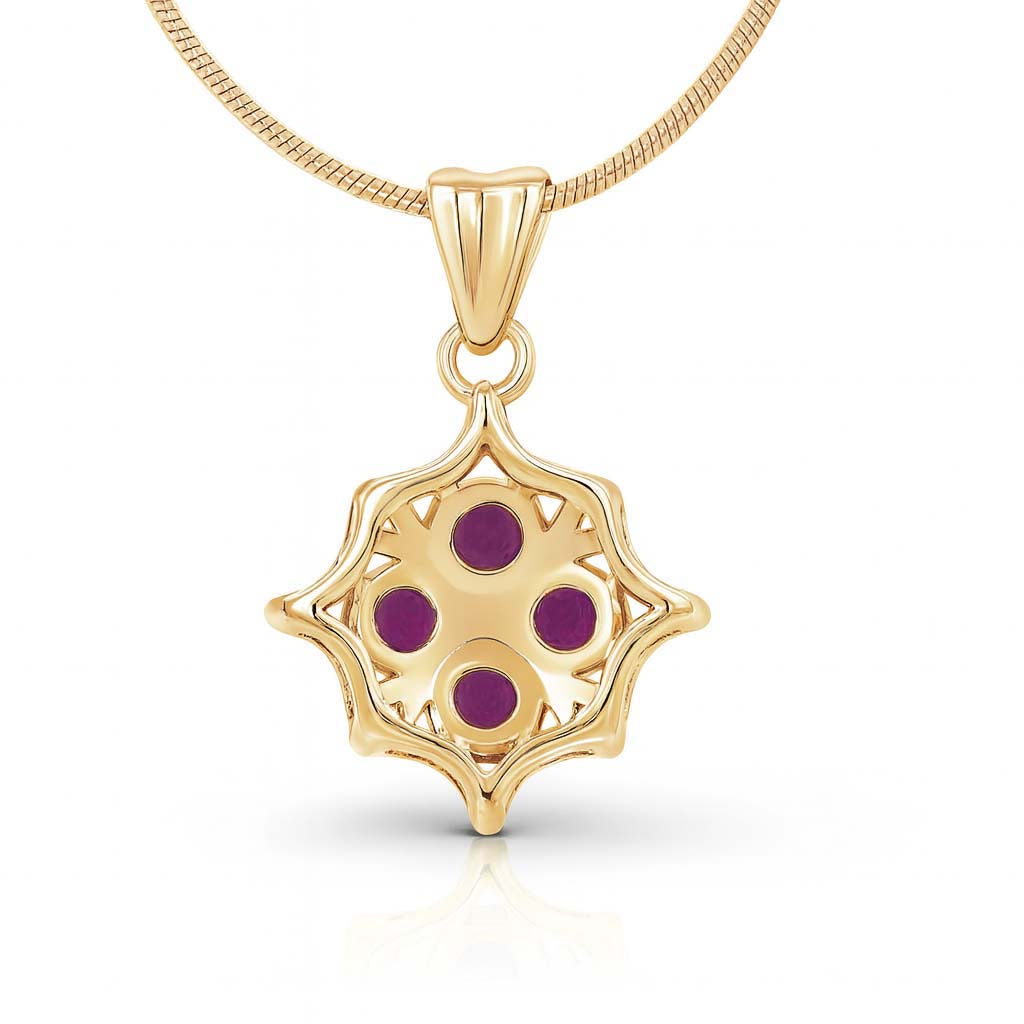 Rhodolite Garnet Round Pendant with Prong Setting