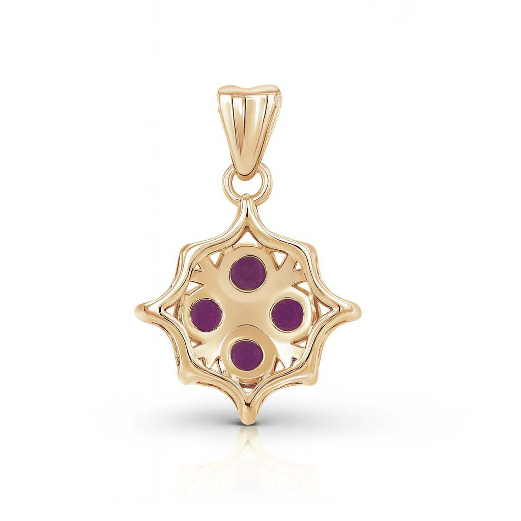Rhodolite Garnet Round Pendant with Prong Setting