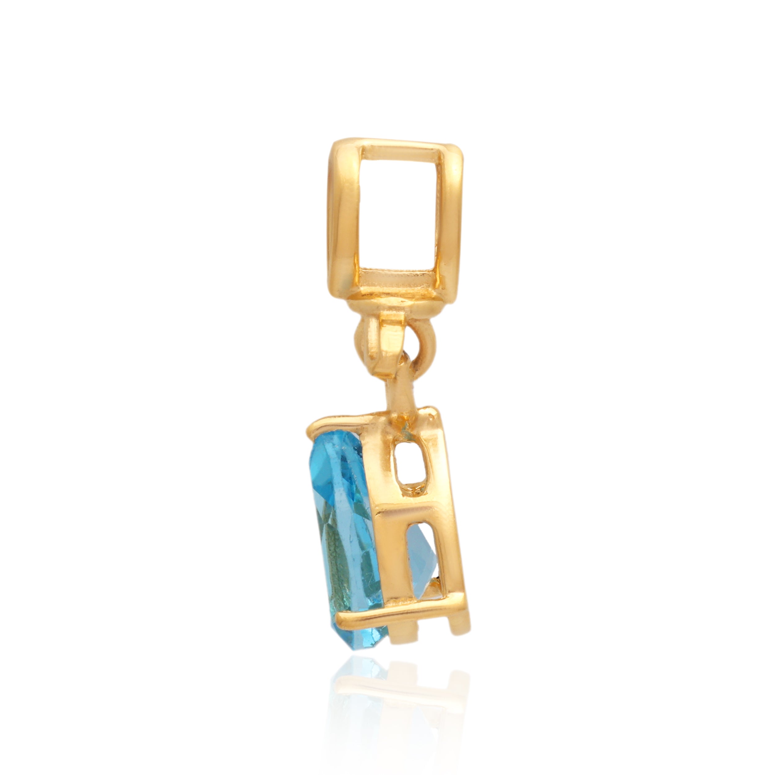 Swiss Blue Topaz Pear Pendant with Prong Setting