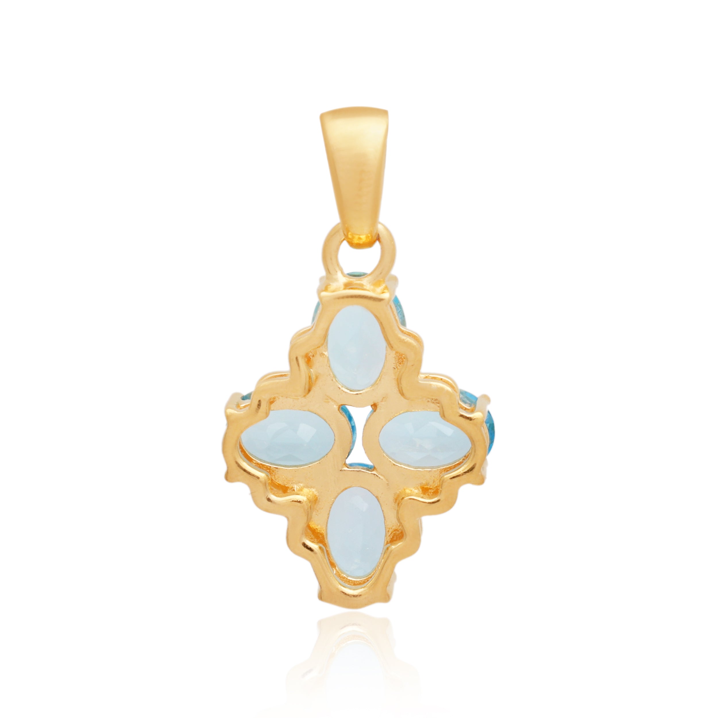 Swiss Blue Topaz Oval Pendant with Prong Setting