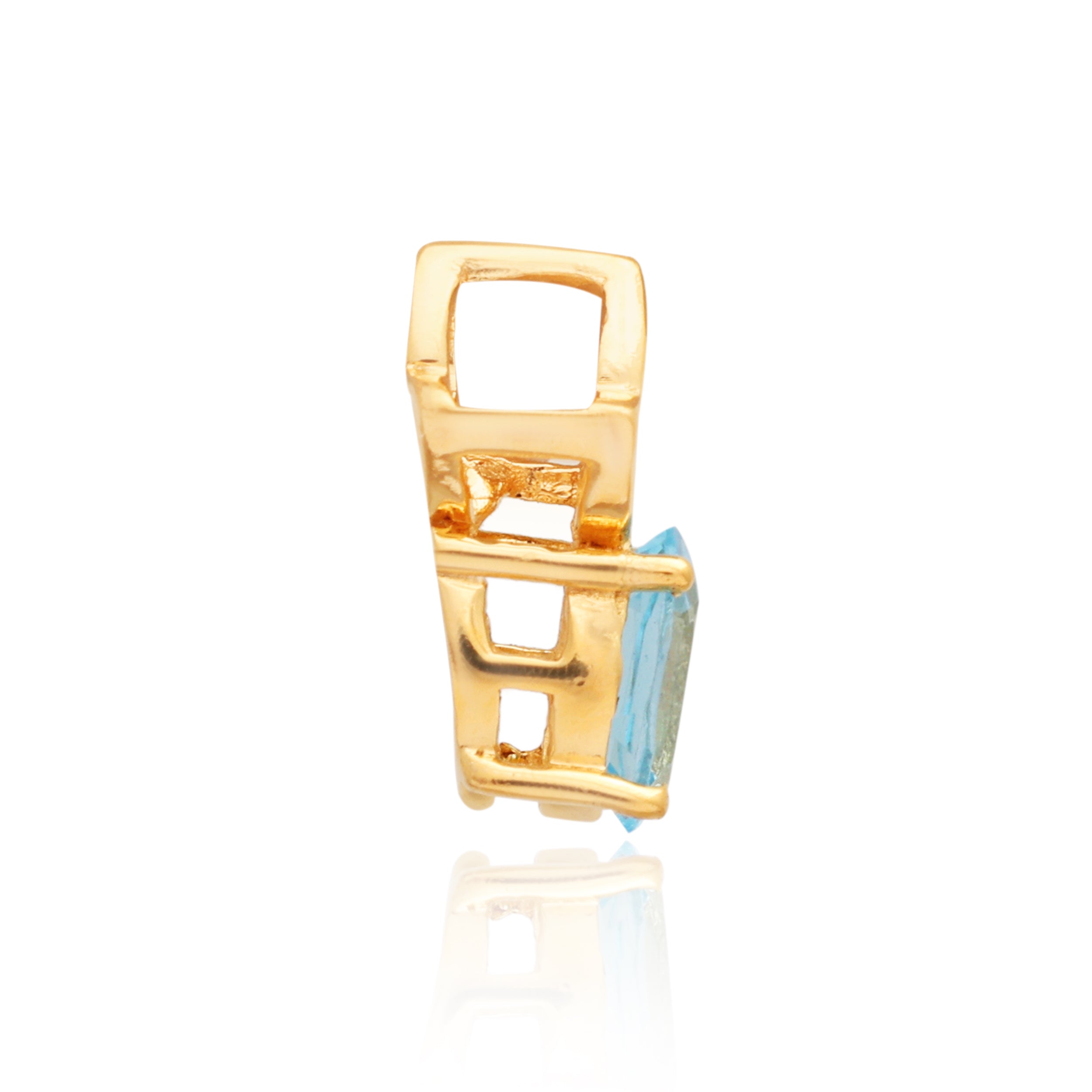 Swiss Blue Topaz Oval Pendant with Prong Setting