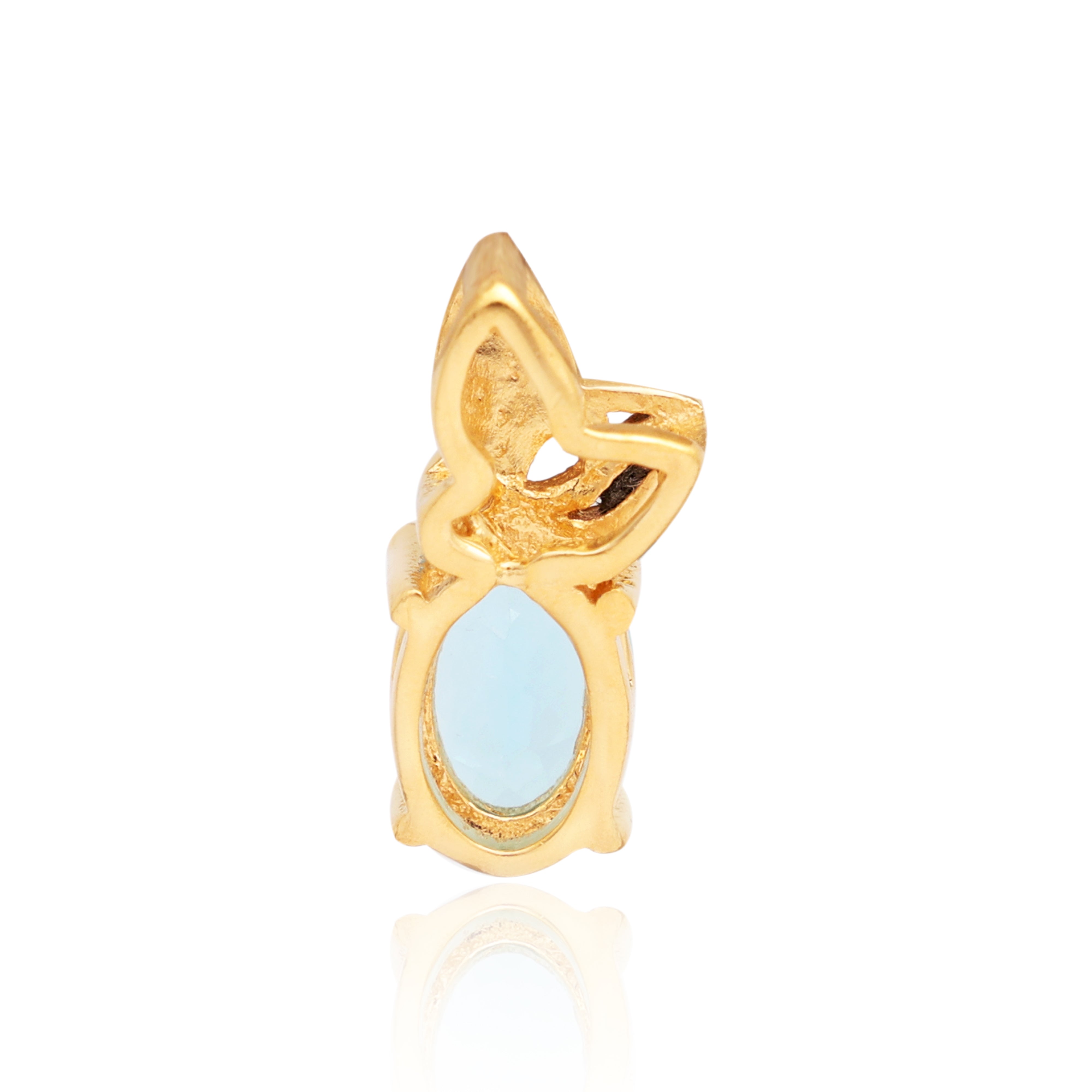 Swiss Blue Topaz Oval Pendant with Prong Setting