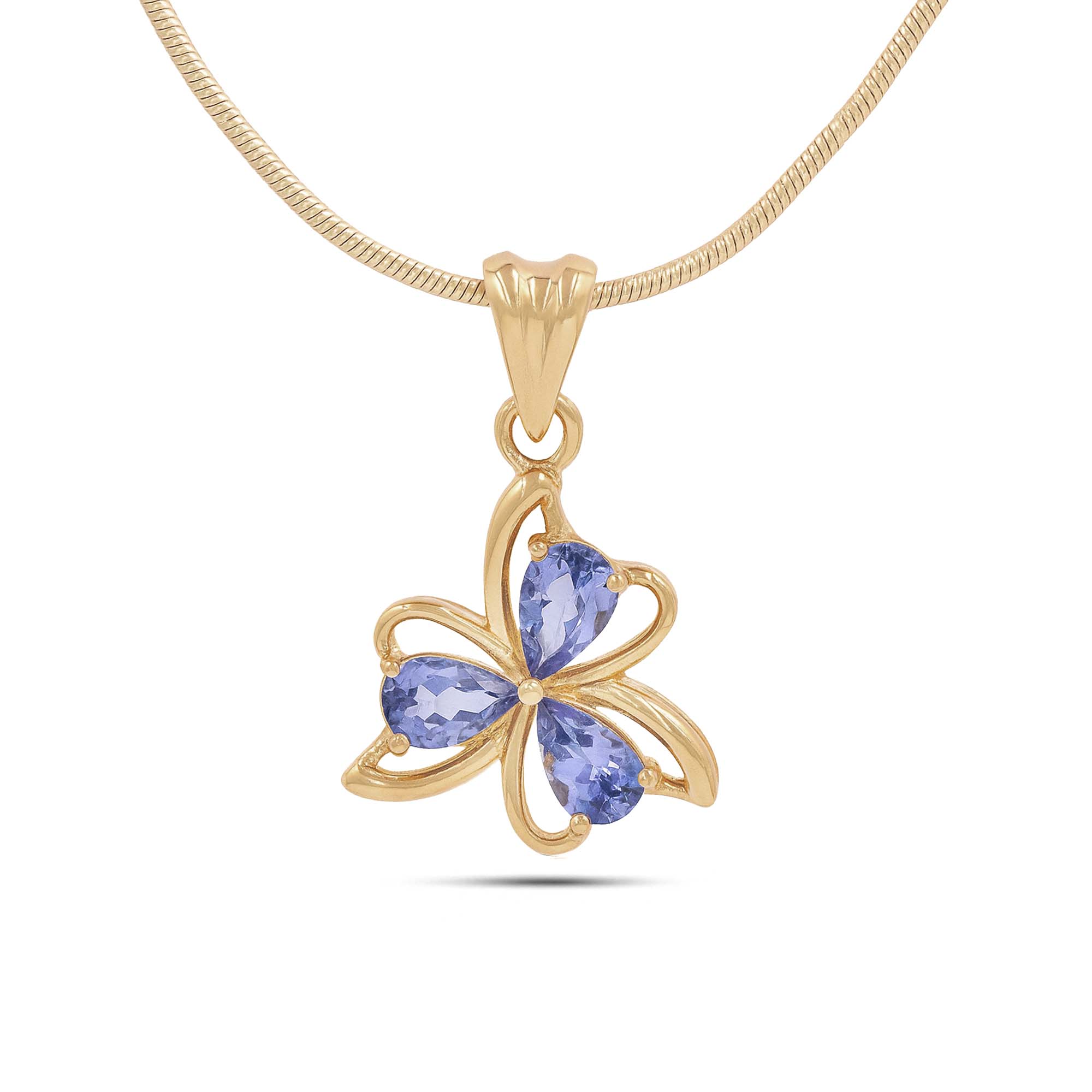 Tanzanite Pear Pendant with Prong Setting