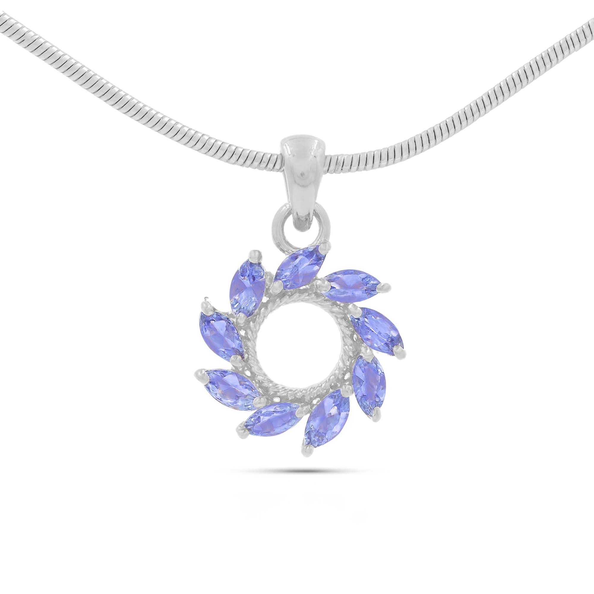 Tanzanite Marquise Pendant with Prong Setting