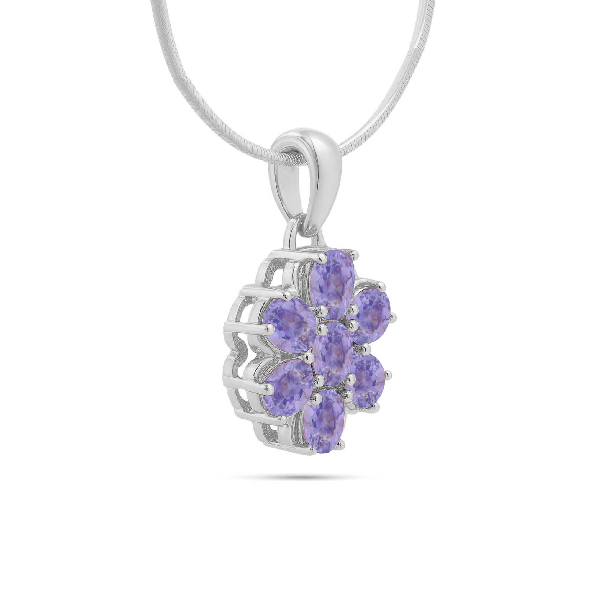Tanzanite Oval Pendant with Prong Setting