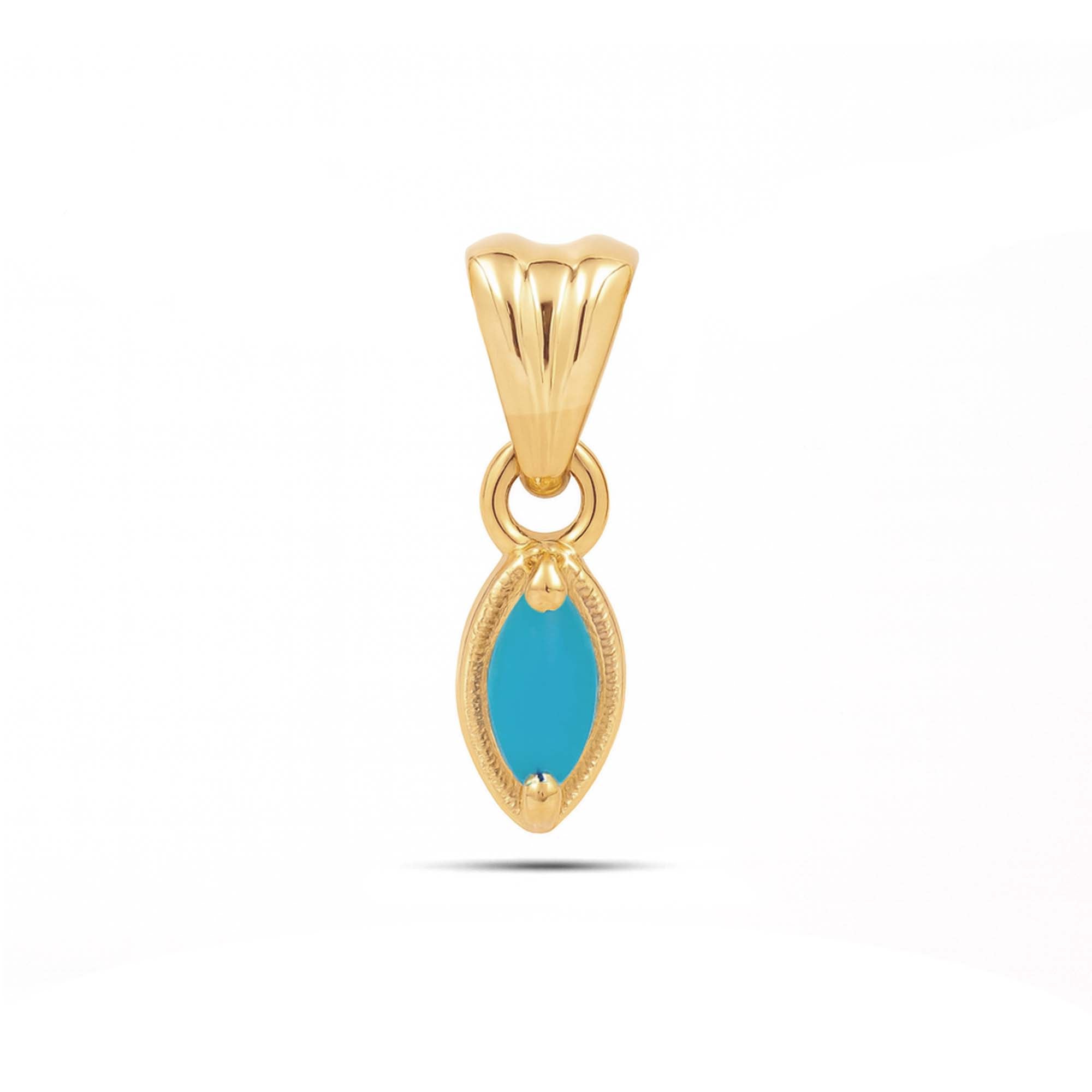 Turquoise Marquise Pendant with Prong Setting