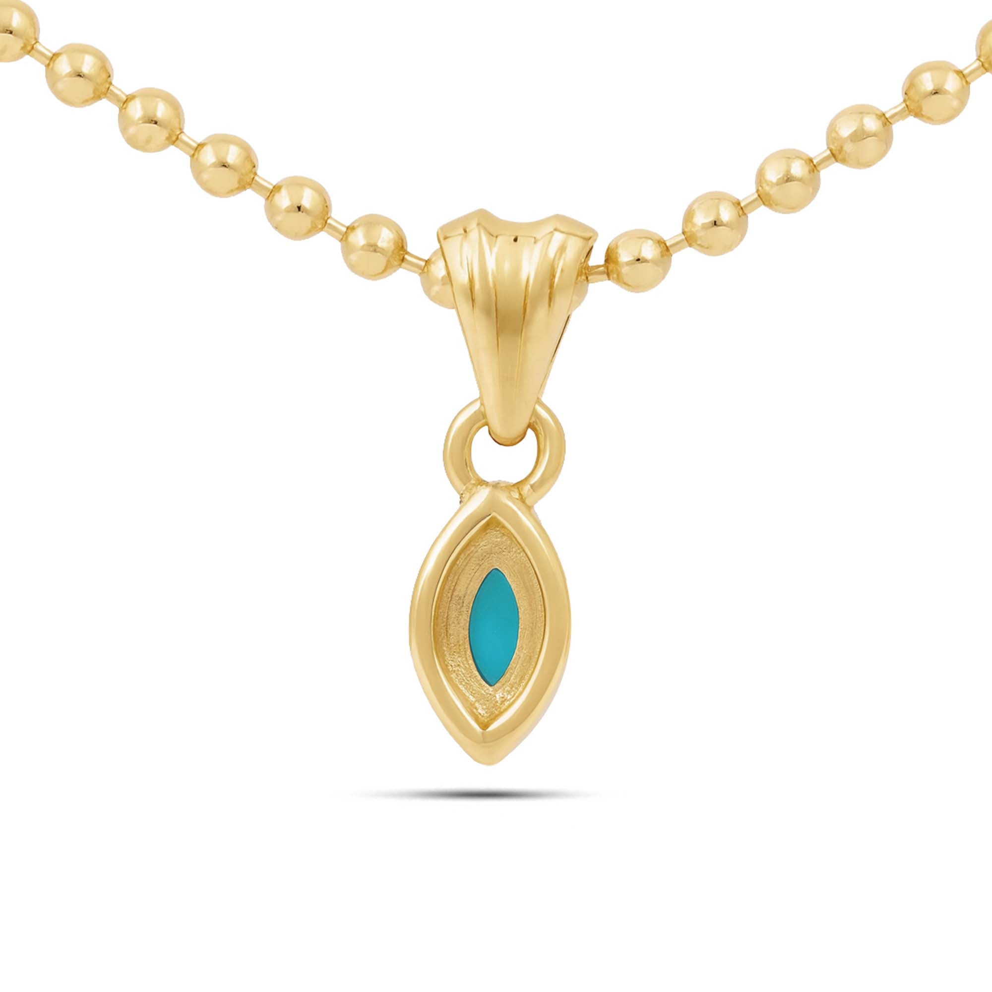 Turquoise Marquise Pendant with Prong Setting