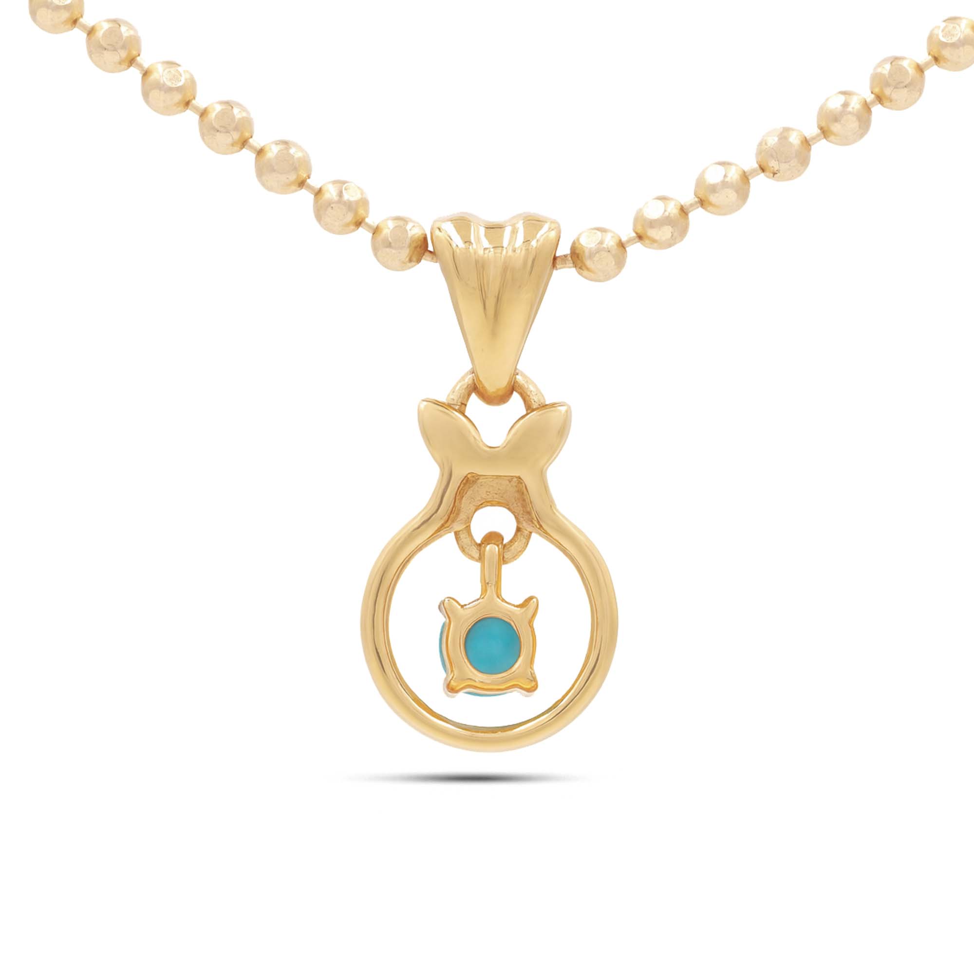 Turquoise Round Pendant with Prong Setting