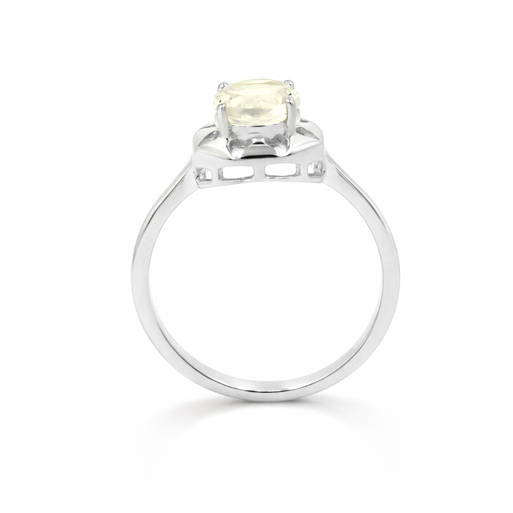 Yellow Aquamarine Round Cut Universal Pattern Designer Ring in 925 Sterling Silver