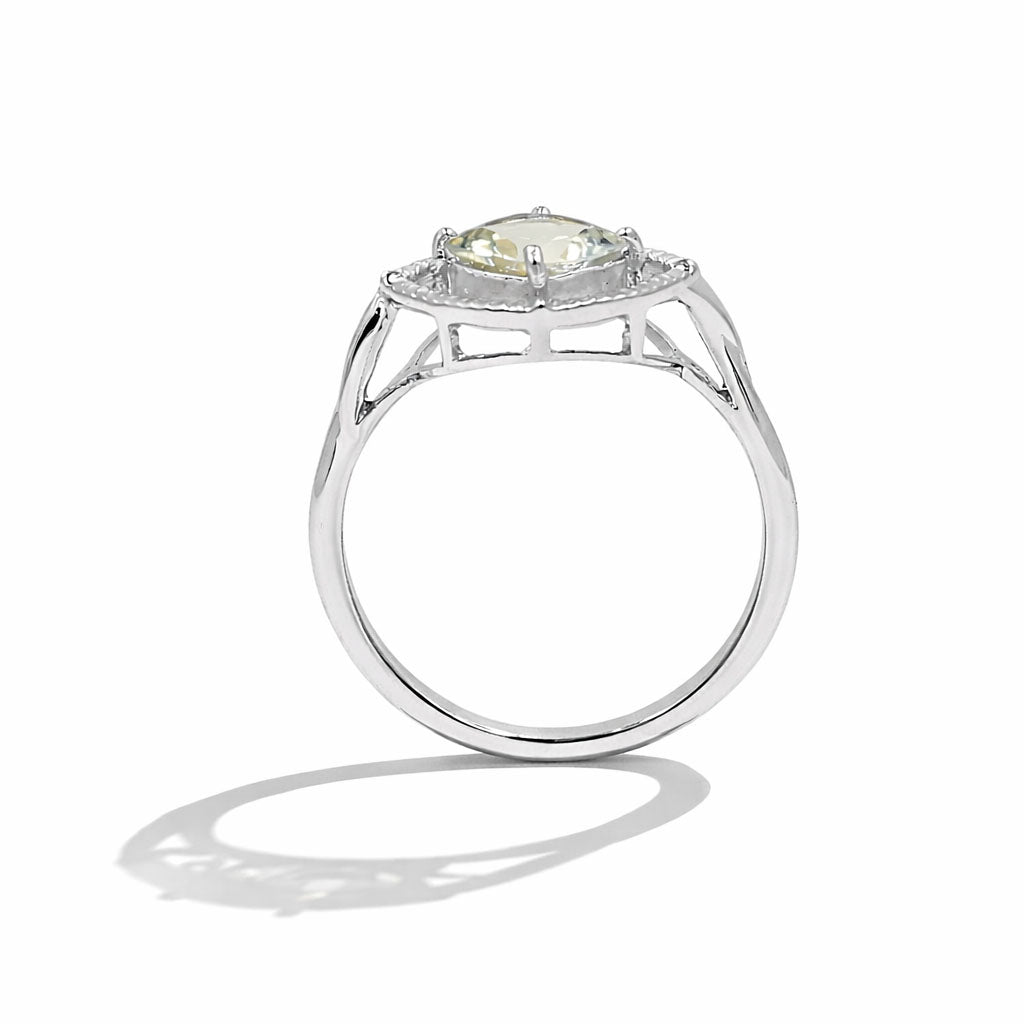 Yellow Aquamarine Cushion Cut Rope Design Designer Ring in 925 Sterling Silver