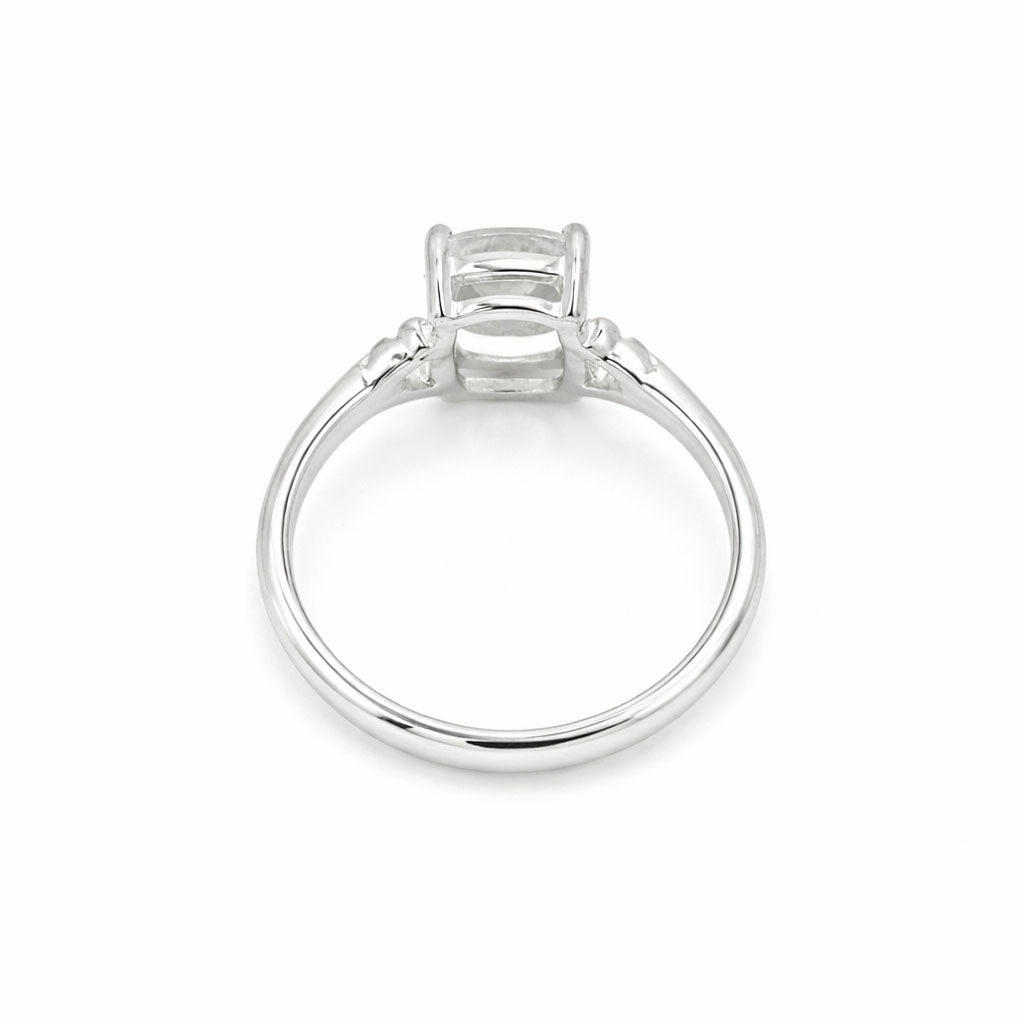 Yellow Aquamarine Cushion Cut Prong Set Designer Ring in 925 Sterling Silver