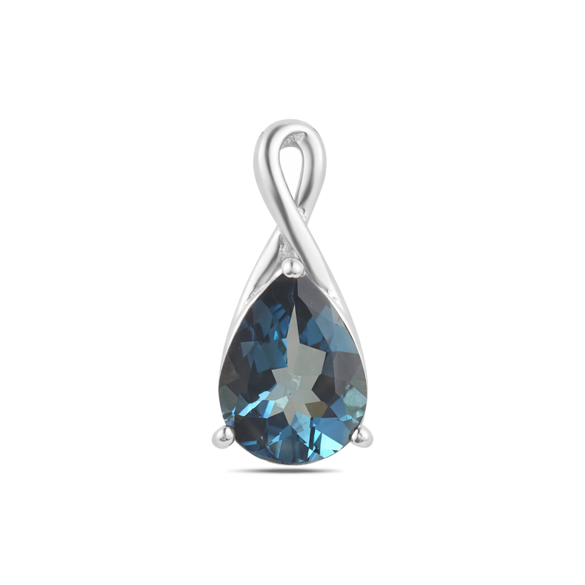 London Blue Topaz Pear Pendant with Prong Setting