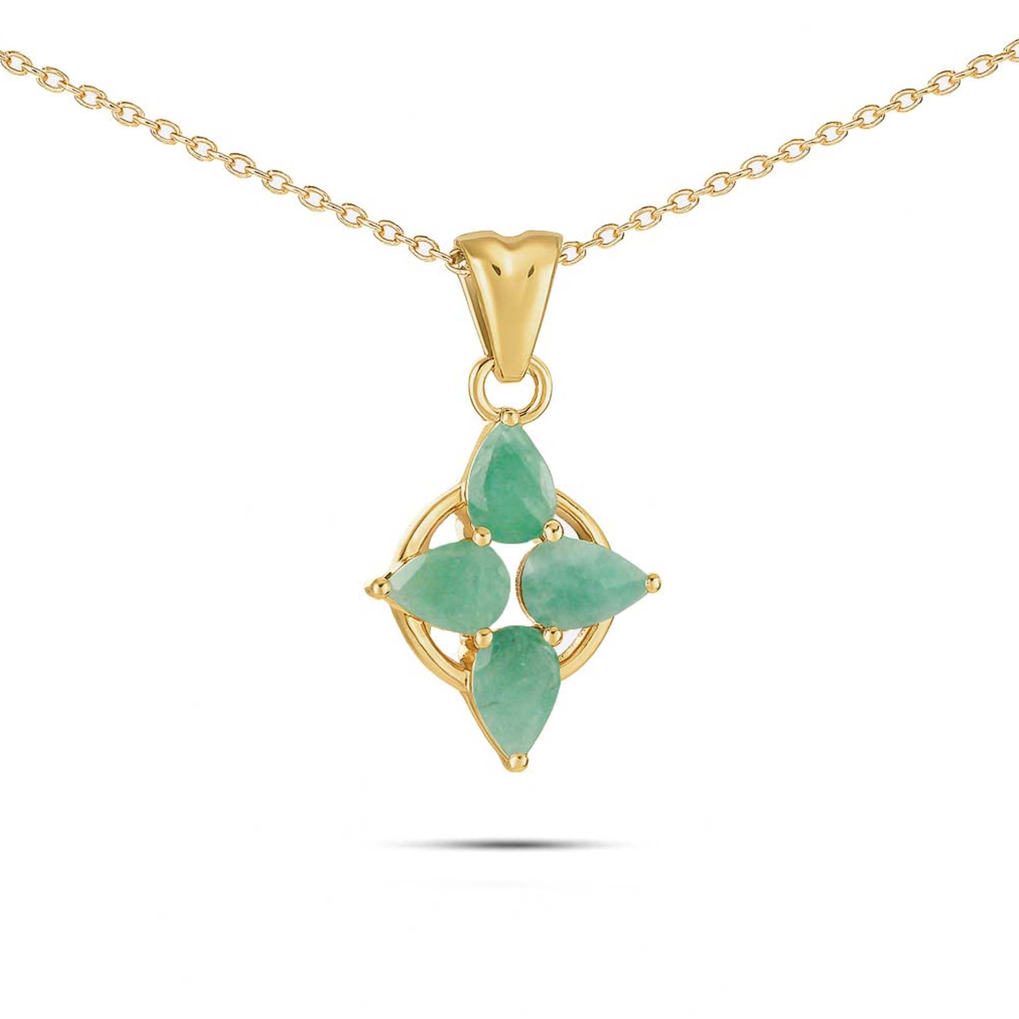 Emerald Pear Pendant with Prong Setting