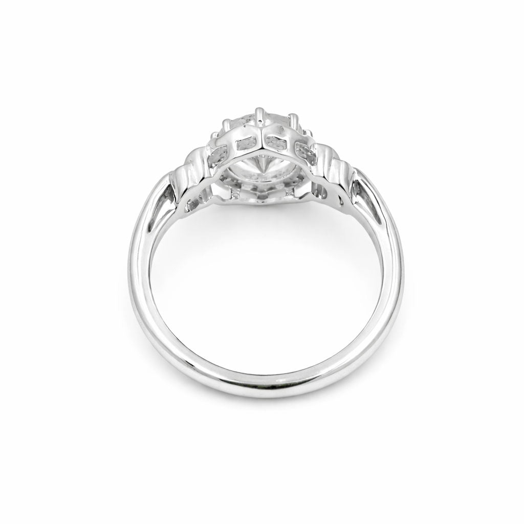 Yellow Aquamarine Round Cut Designer Ring Inspired by Indian Art in 925 Sterling Silver