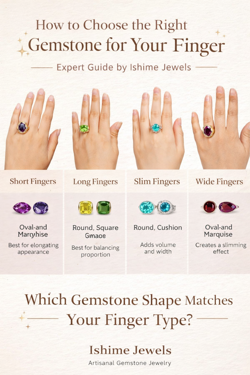 How to Choose the Right Gemstone for Your Finger Shape – Expert Guide by Ishime Jewels