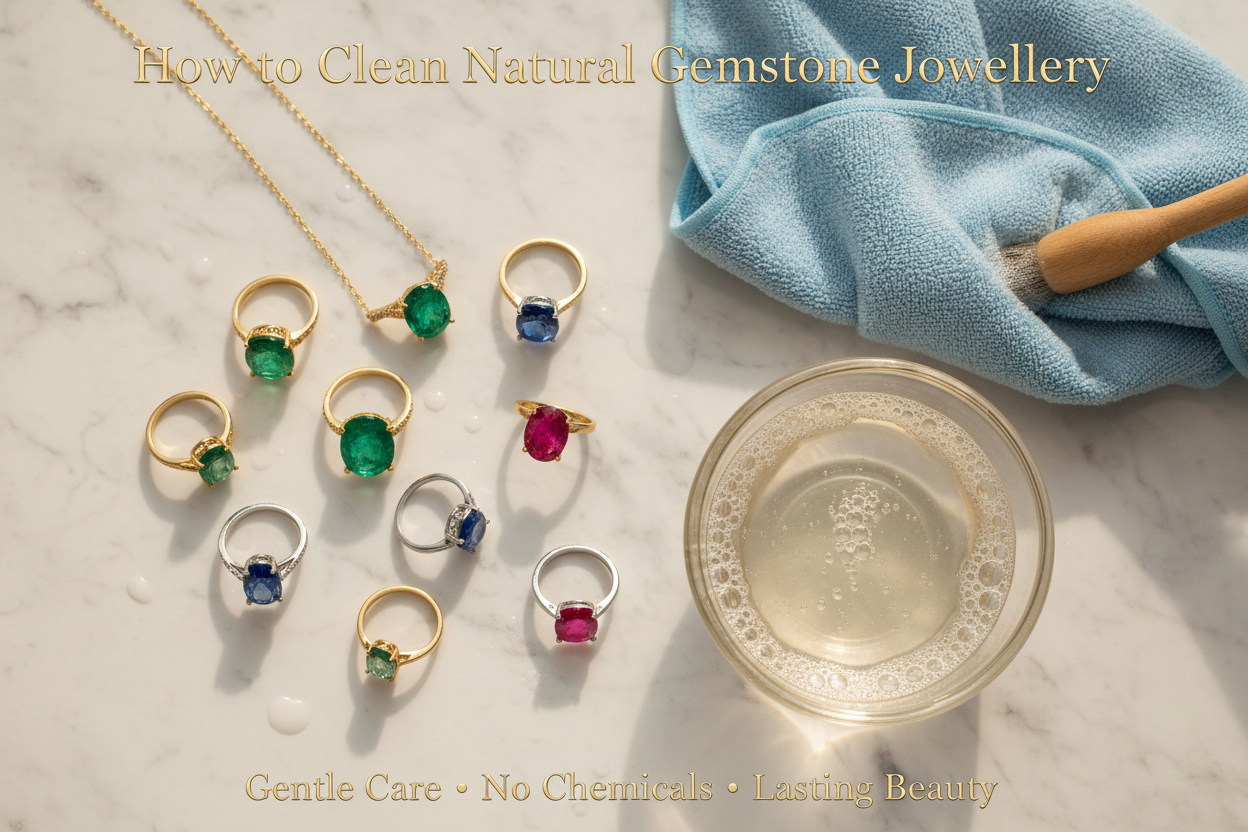 How to Clean Natural Gemstone Jewellery Safely at Home | Ishime Jewels Guide