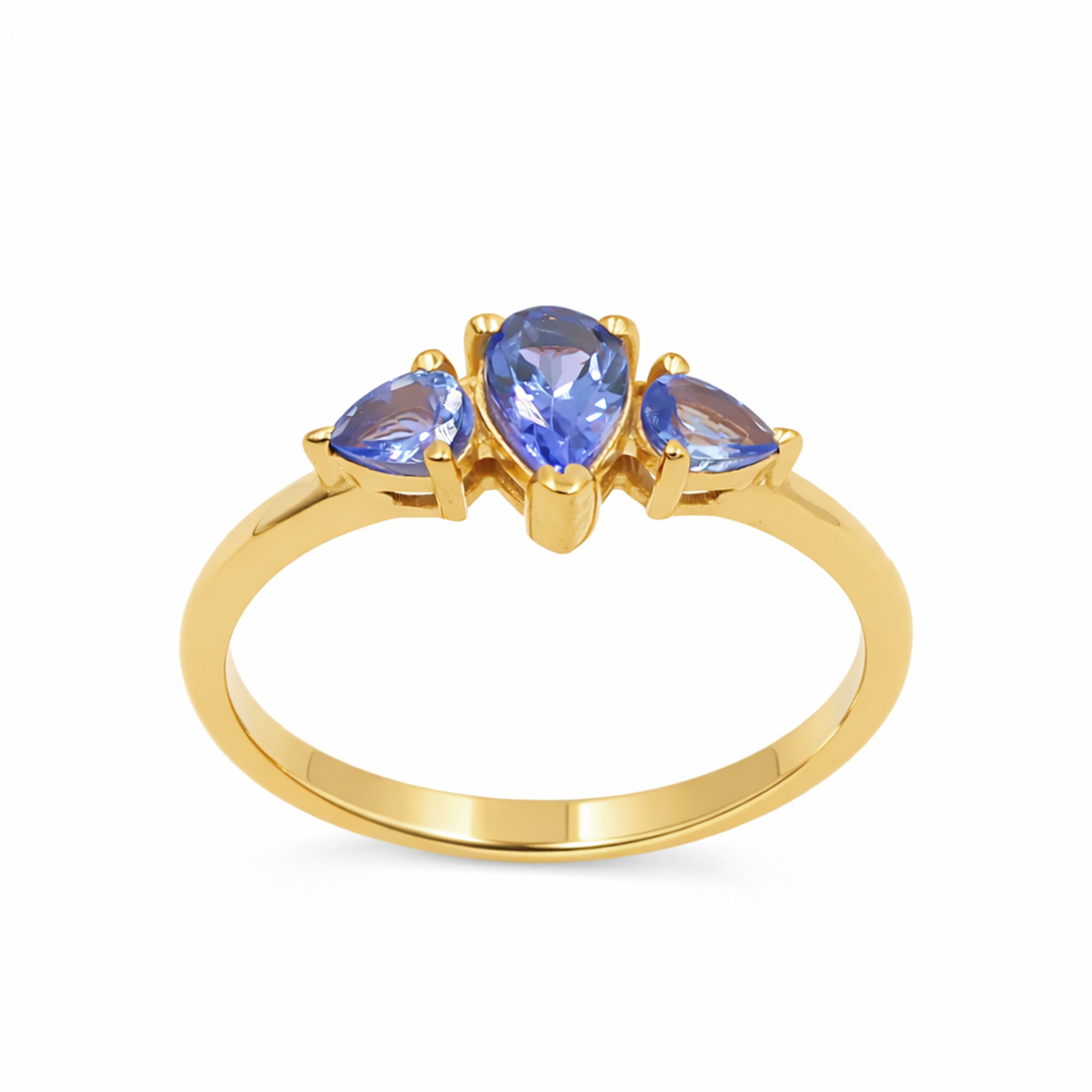 Tripology Tanzanite Three-Stone Ring in 925 Silver