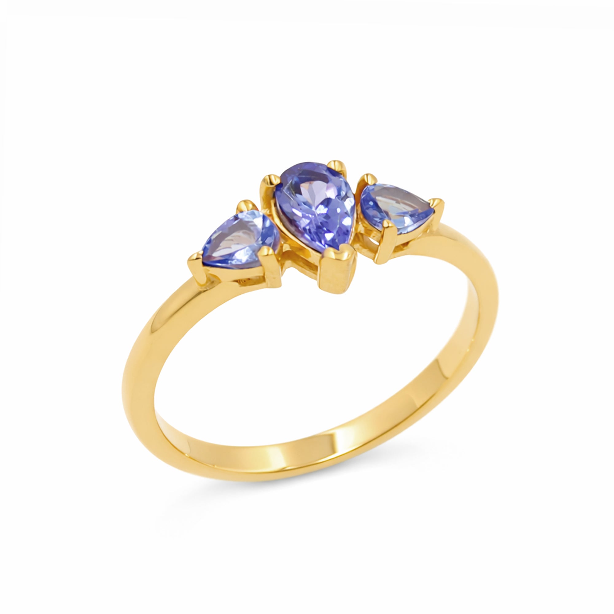 Tripology Tanzanite Three-Stone Ring in 925 Silver
