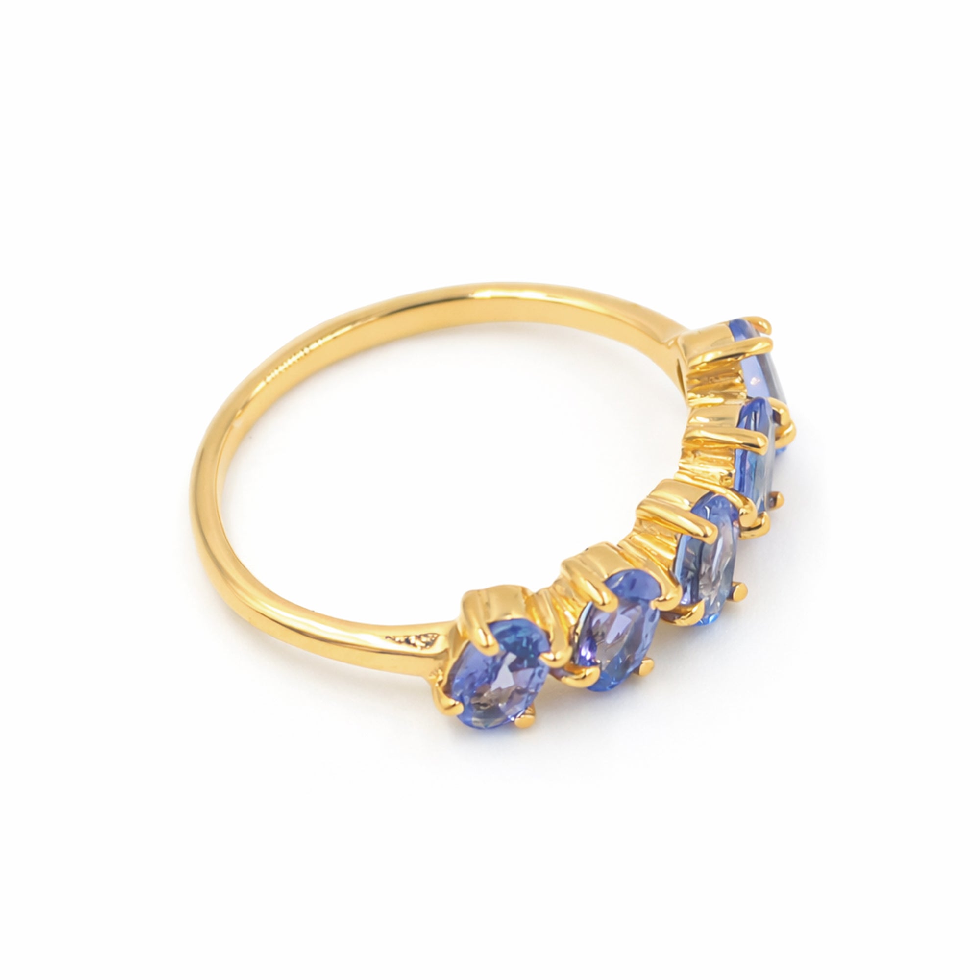 Five Pillars Tanzanite Oval Ring in 925 Silver