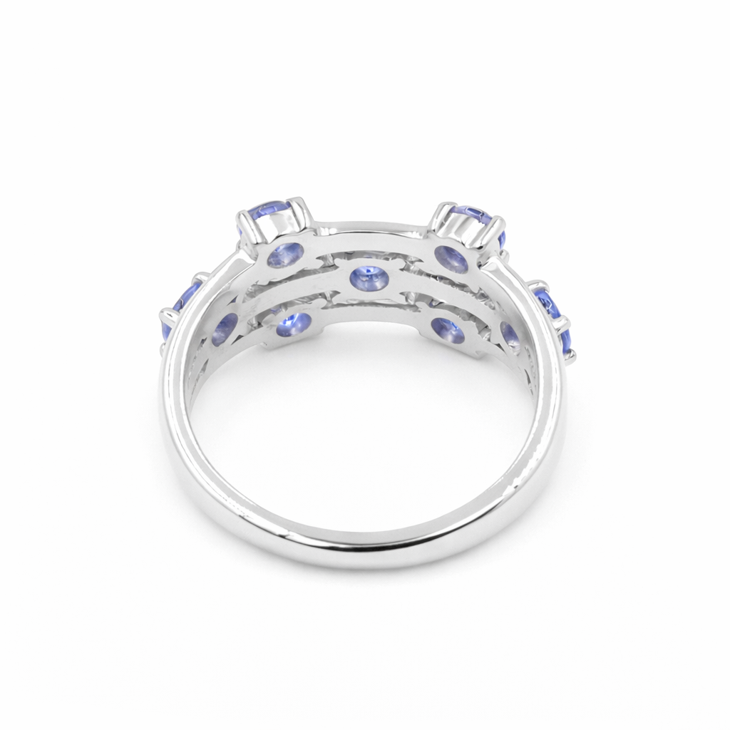 Blue Seven Star Universe 3 Layer Brand Tanzanite Ring