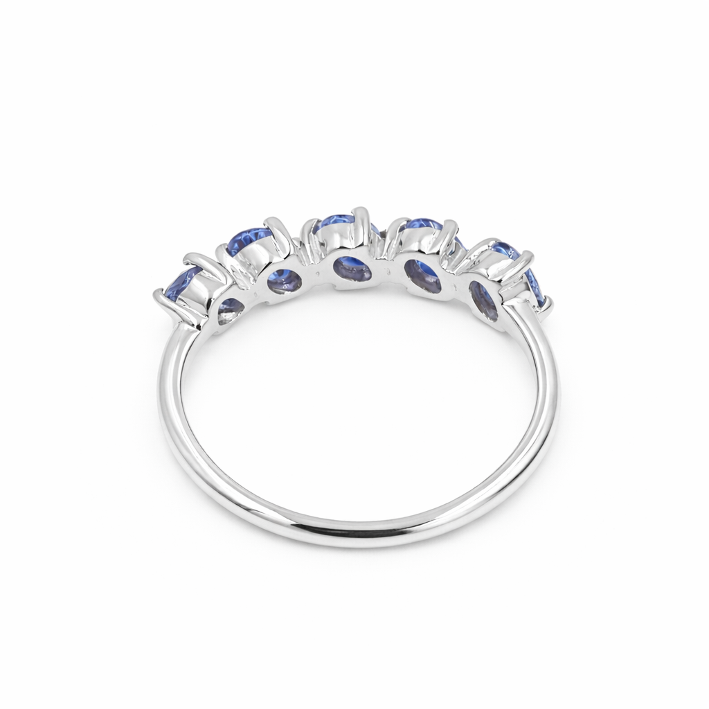 Five Pillars Tanzanite Oval Ring in 925 Silver