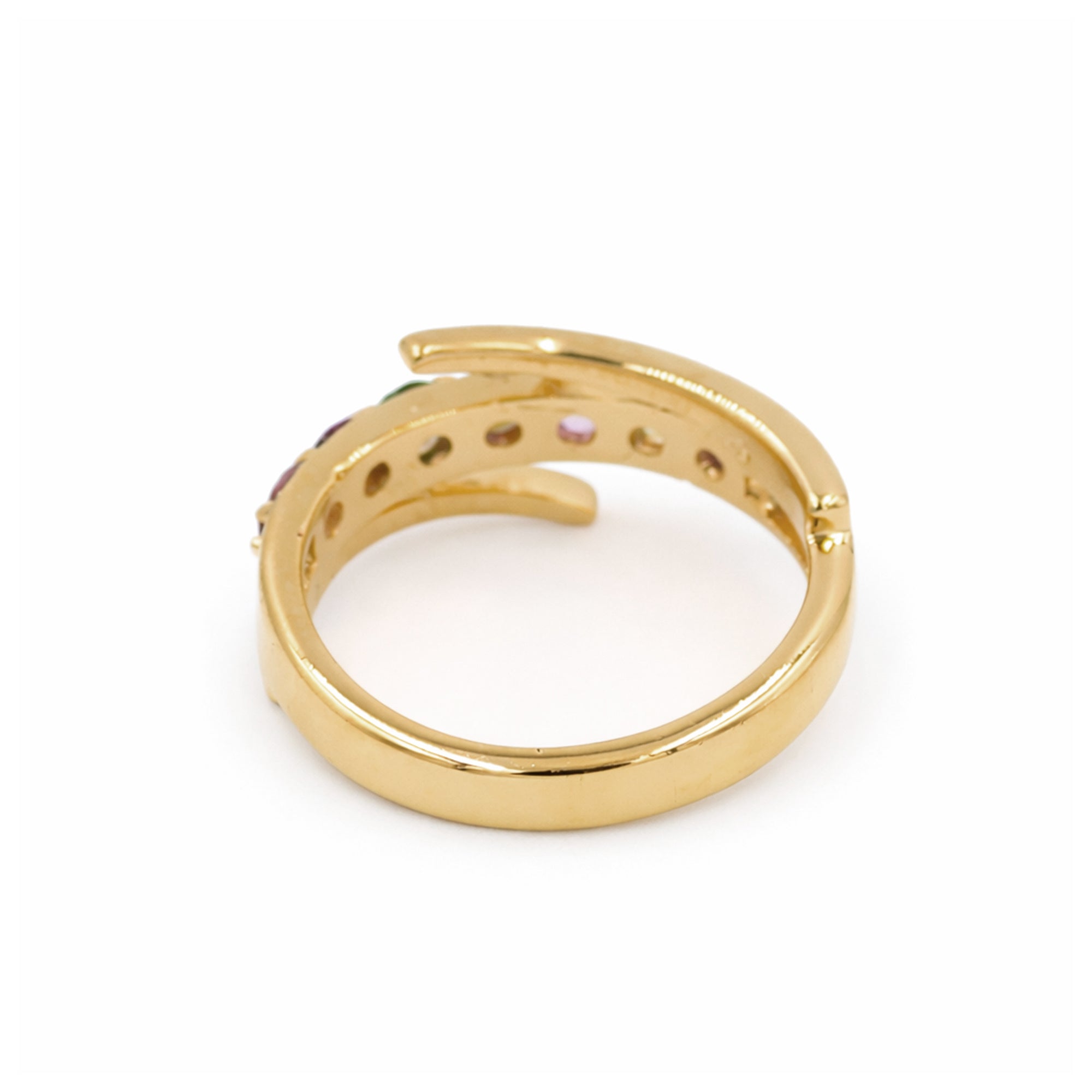 Seven Stone Tourmaline Fancy Band Ring in 925 Silver