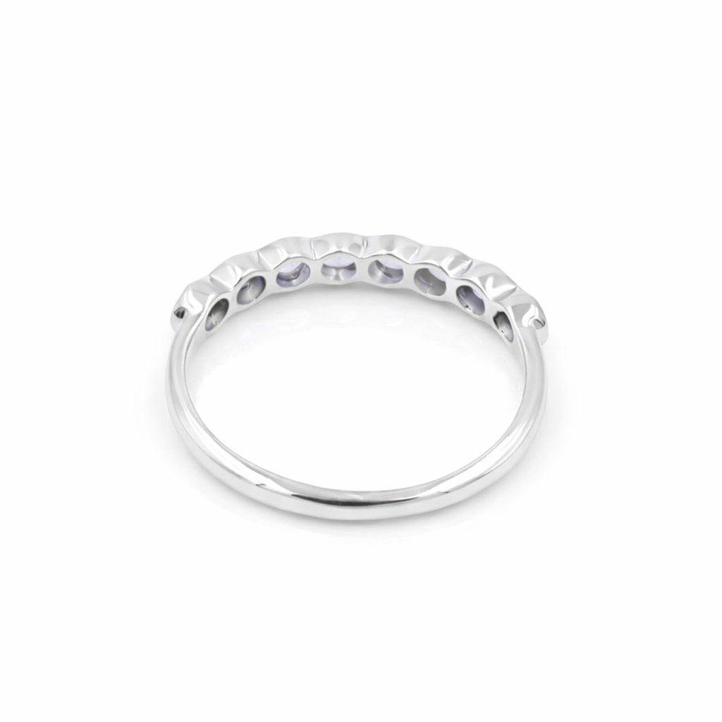 Round Tanzanite Bezel Set Band Ring in 925 Silver