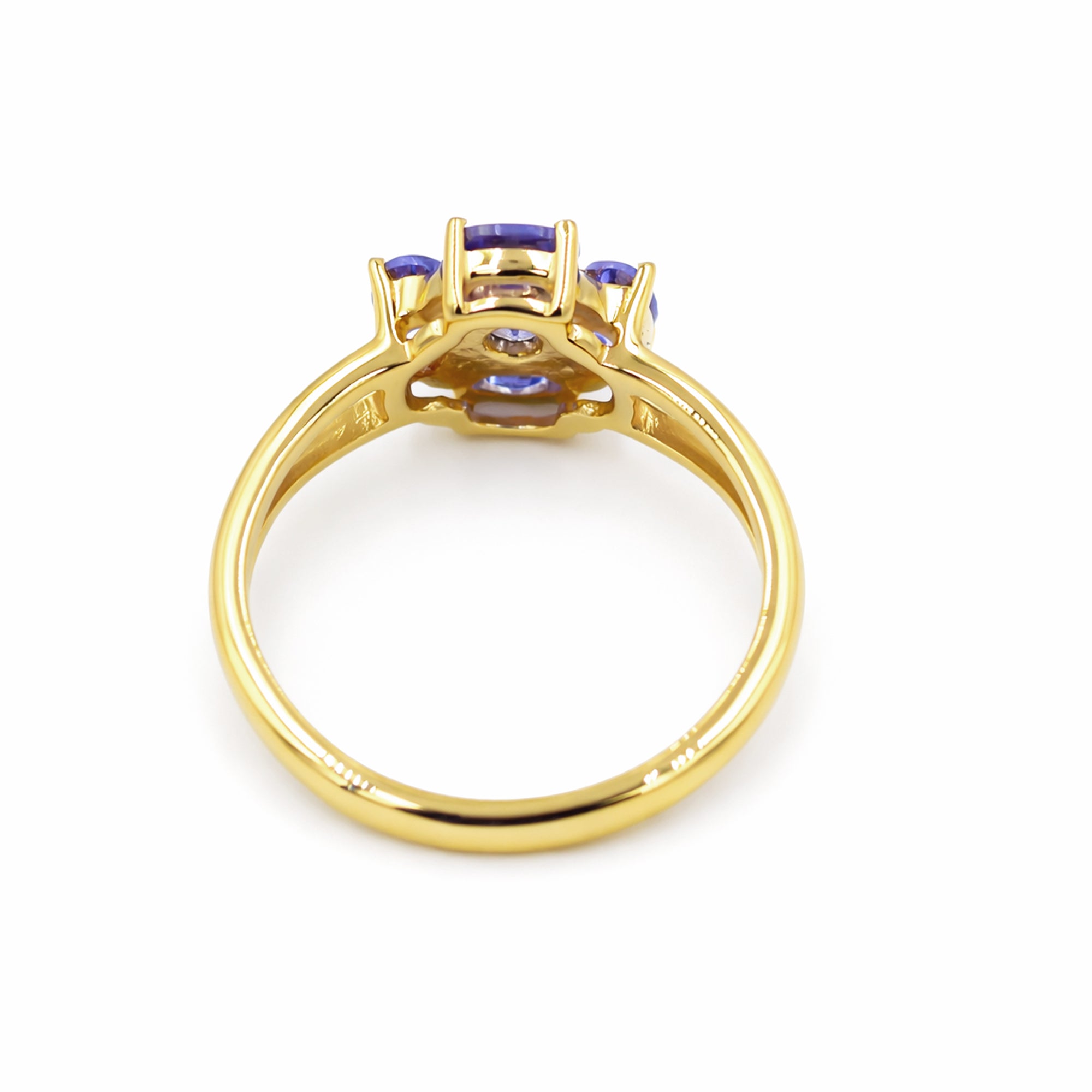 Lungwort Blue Flower Tanzanite Ring in 925 Sterling Silver
