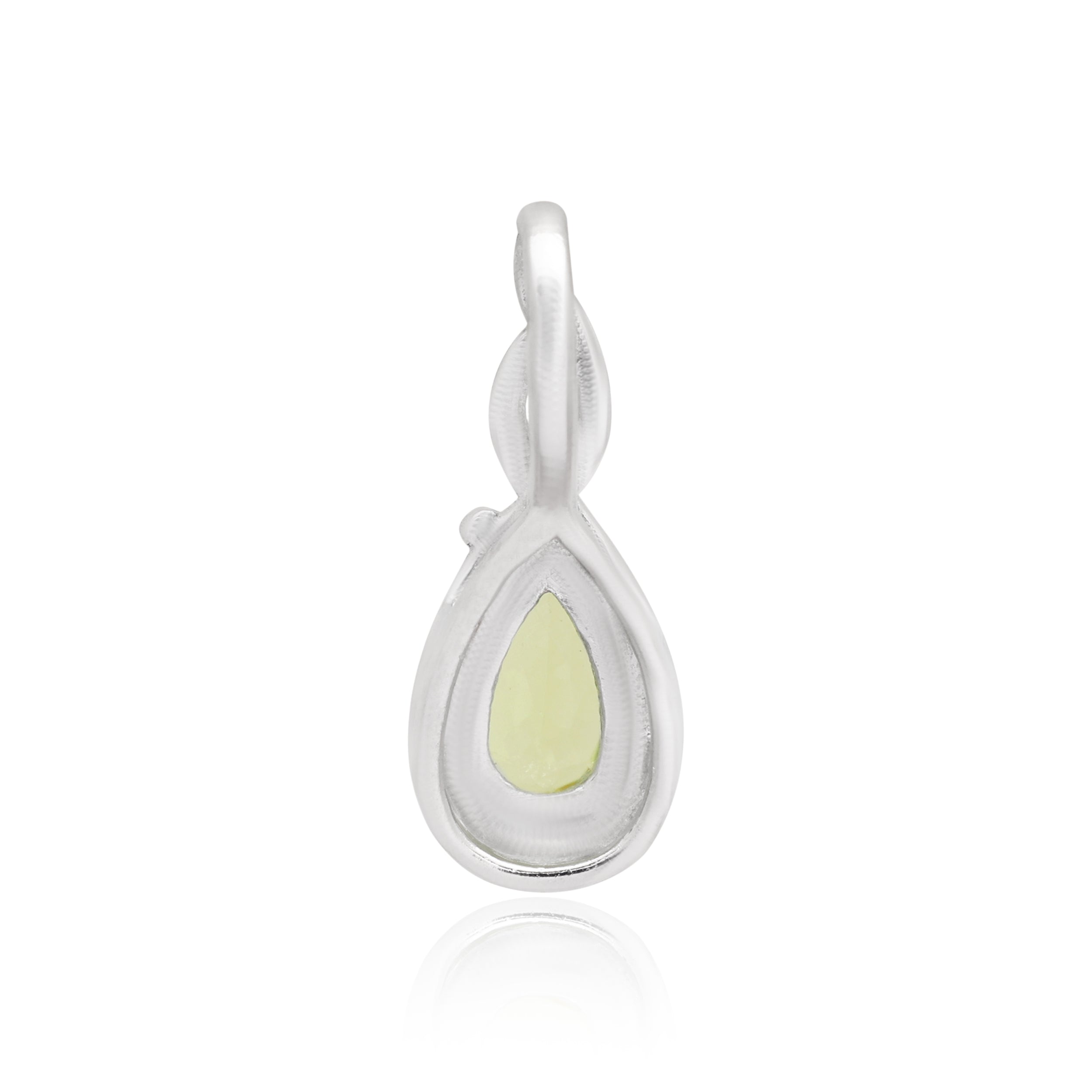 Peridot Pear Pendant with Prong Setting