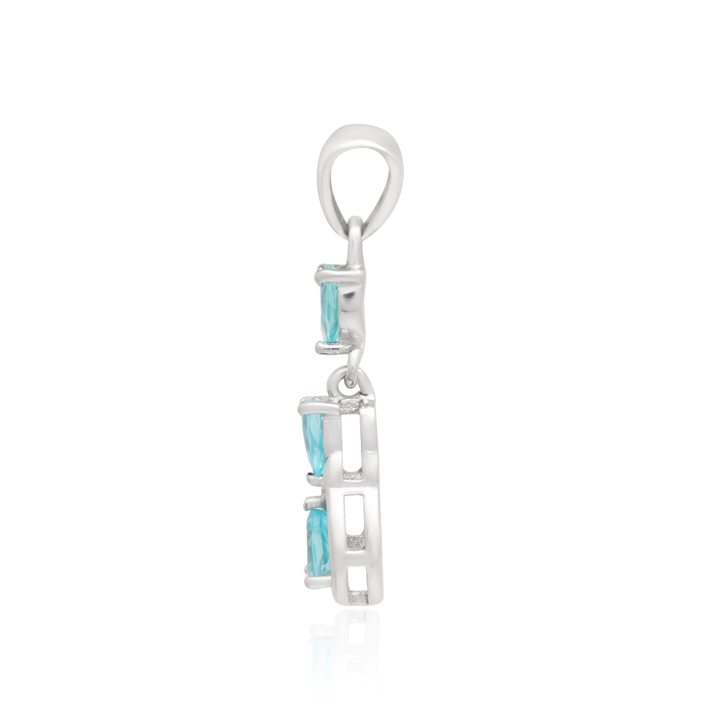 Sky Apatite Pear Pendant with Prong Setting