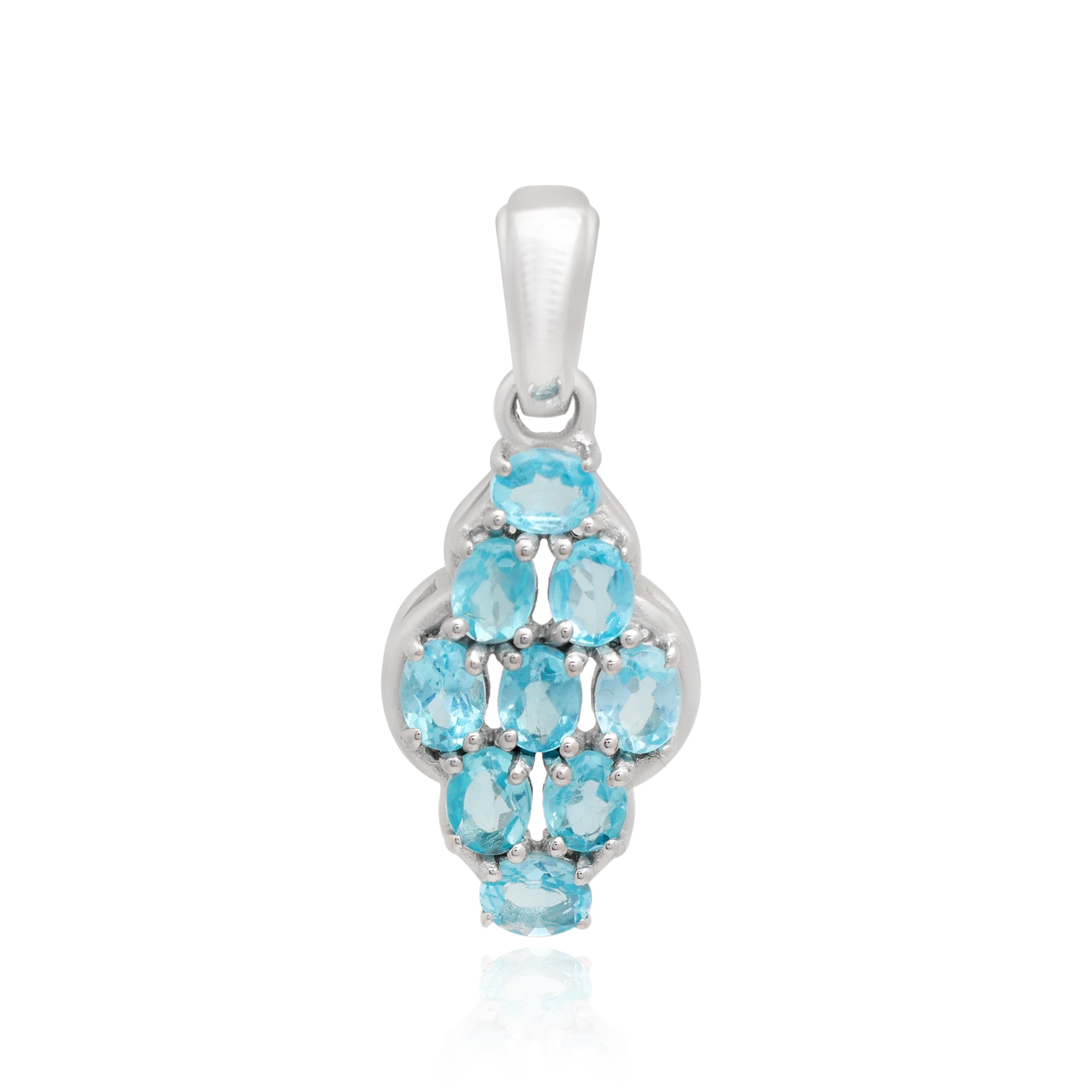 Sky Apatite Oval Pendant with Prong Setting