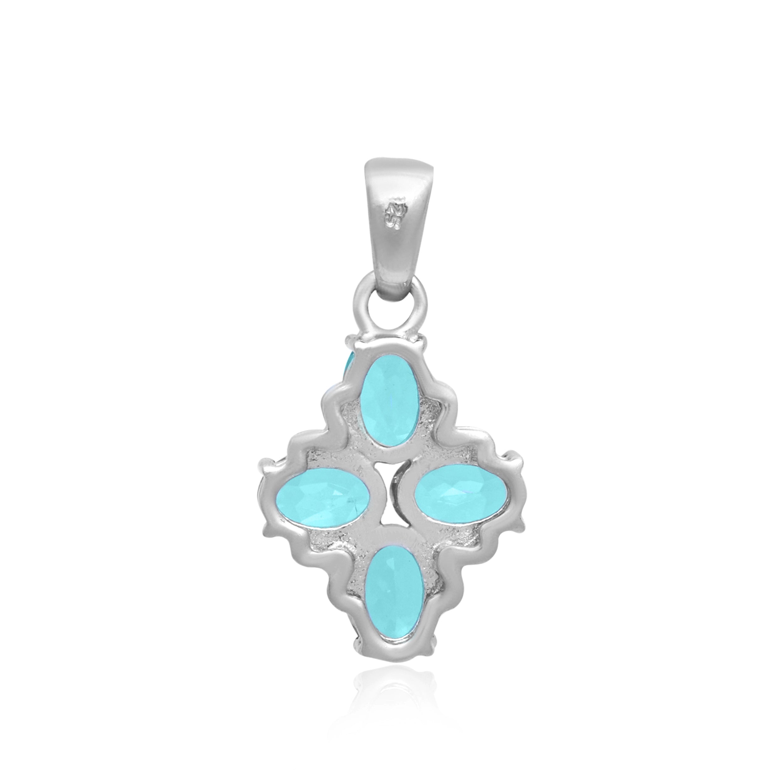 Swiss Blue Topaz Oval Pendant with Prong Setting