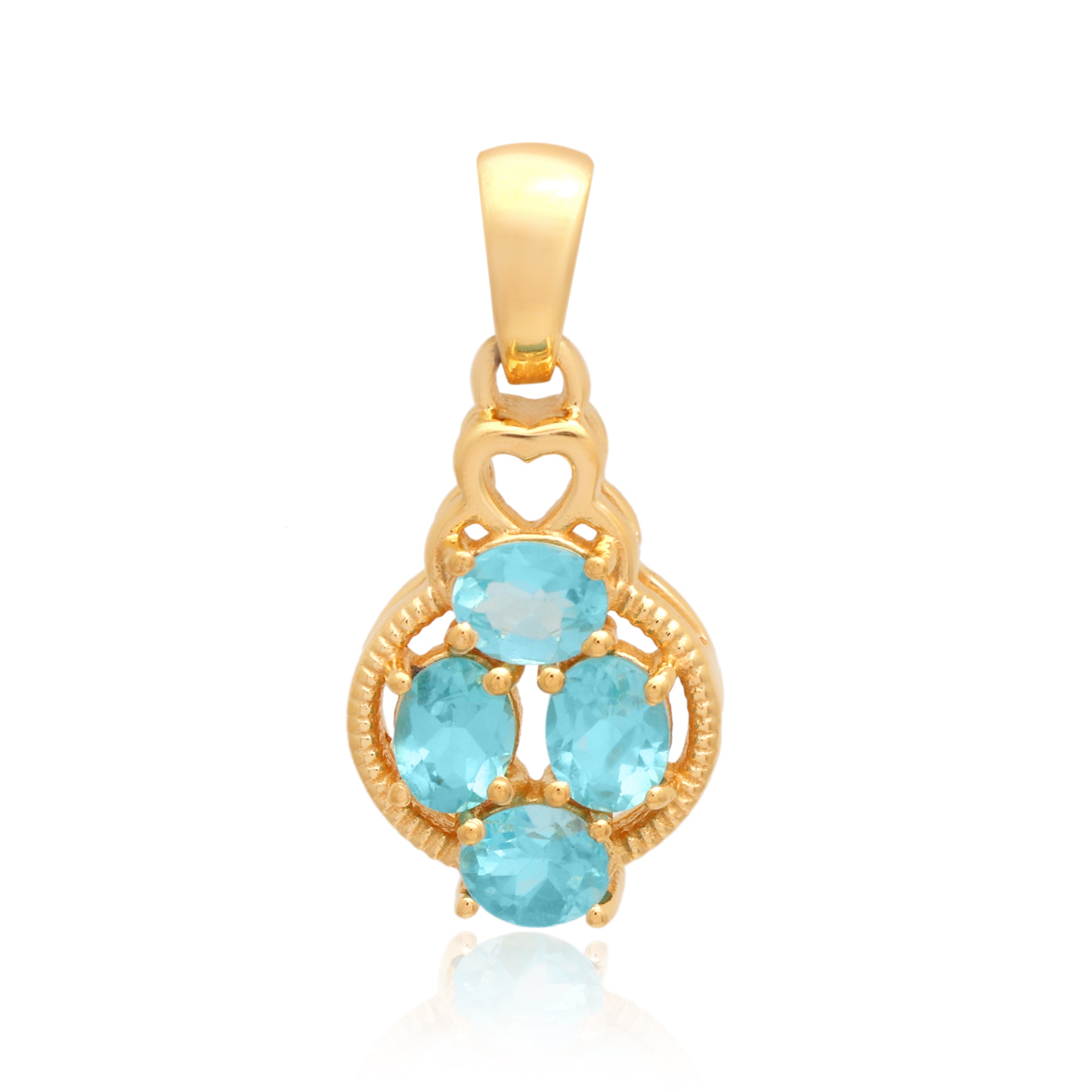 Sky Apatite Oval Pendant with Prong Setting