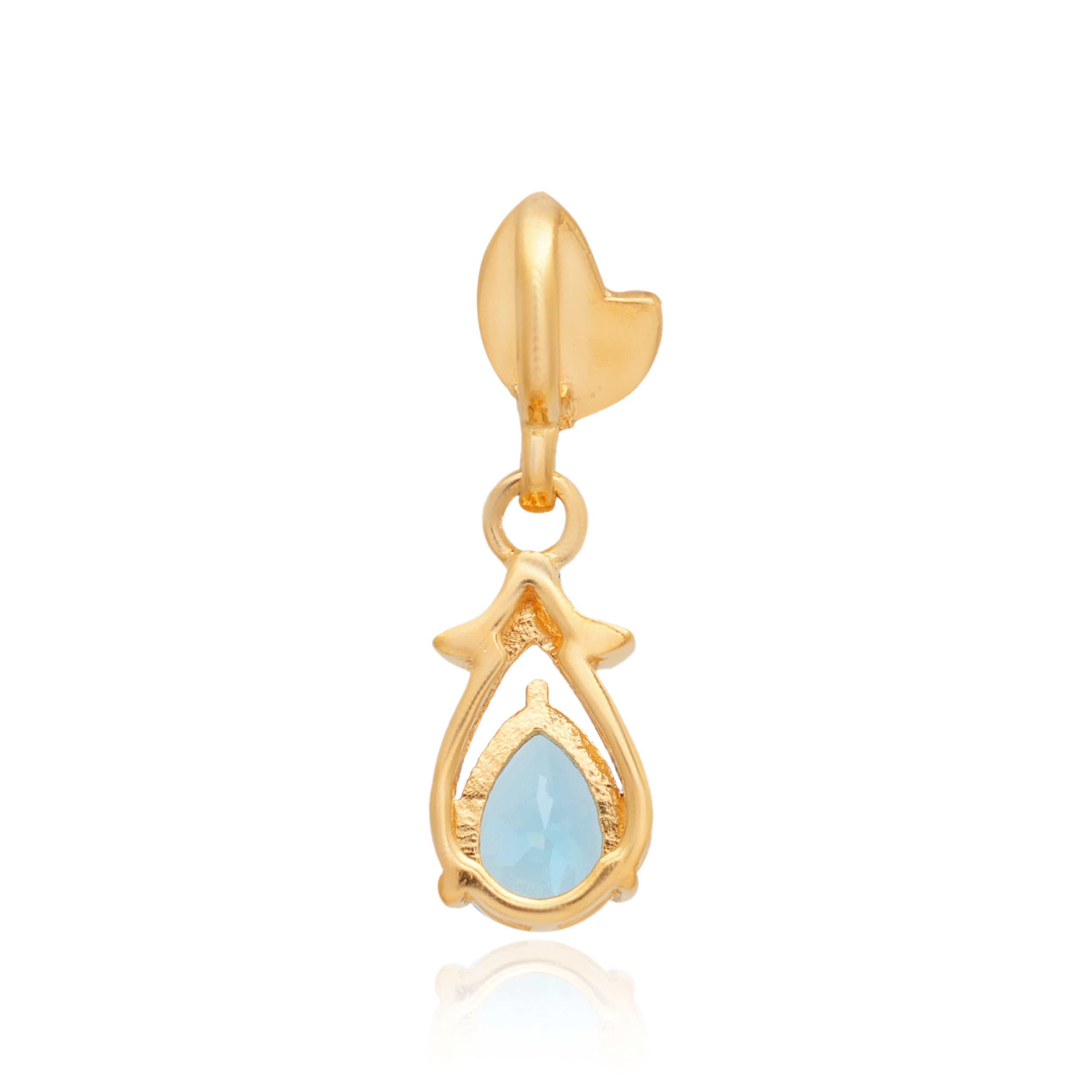 Swiss Blue Topaz Pear Pendant with Prong Setting