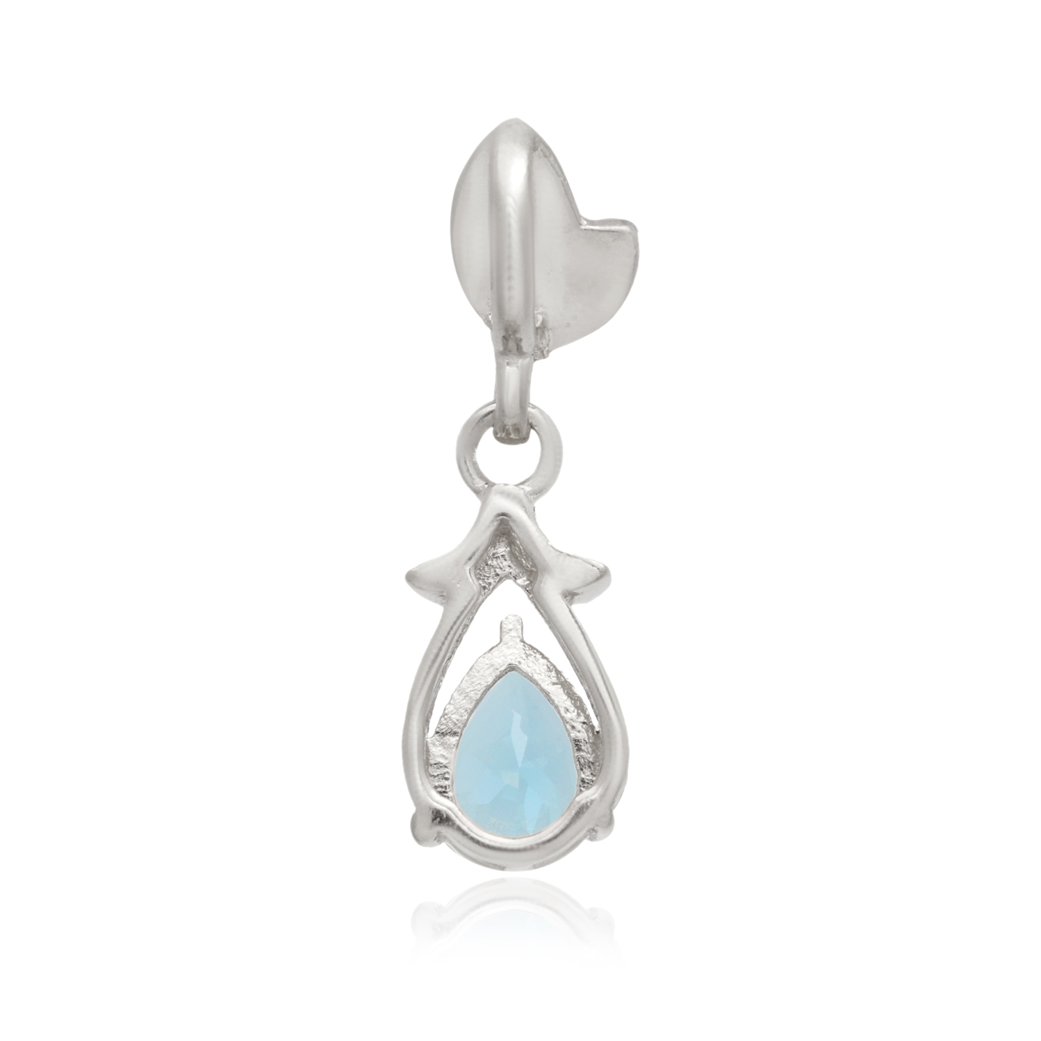 Swiss Blue Topaz Pear Pendant with Prong Setting